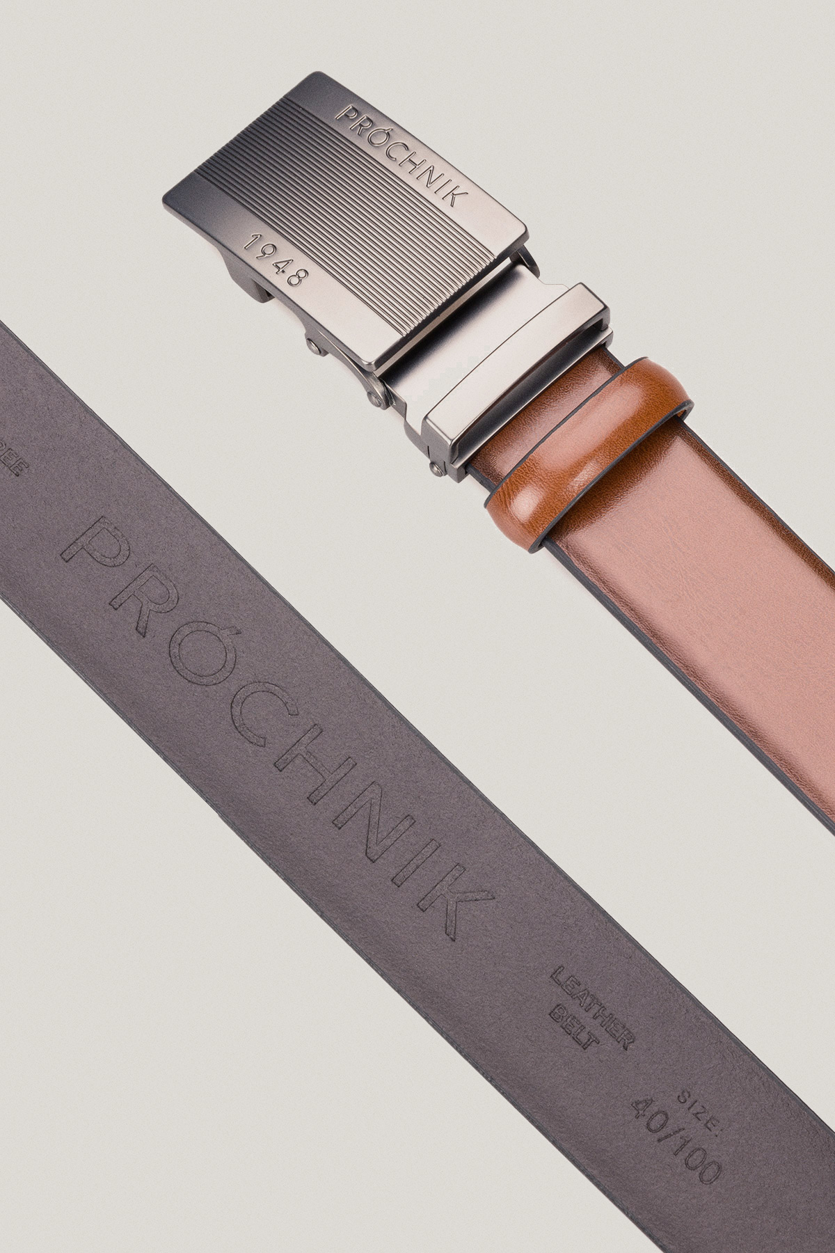 Pasek Skórzany Brązowy z Klamrą Automatyczną PM6