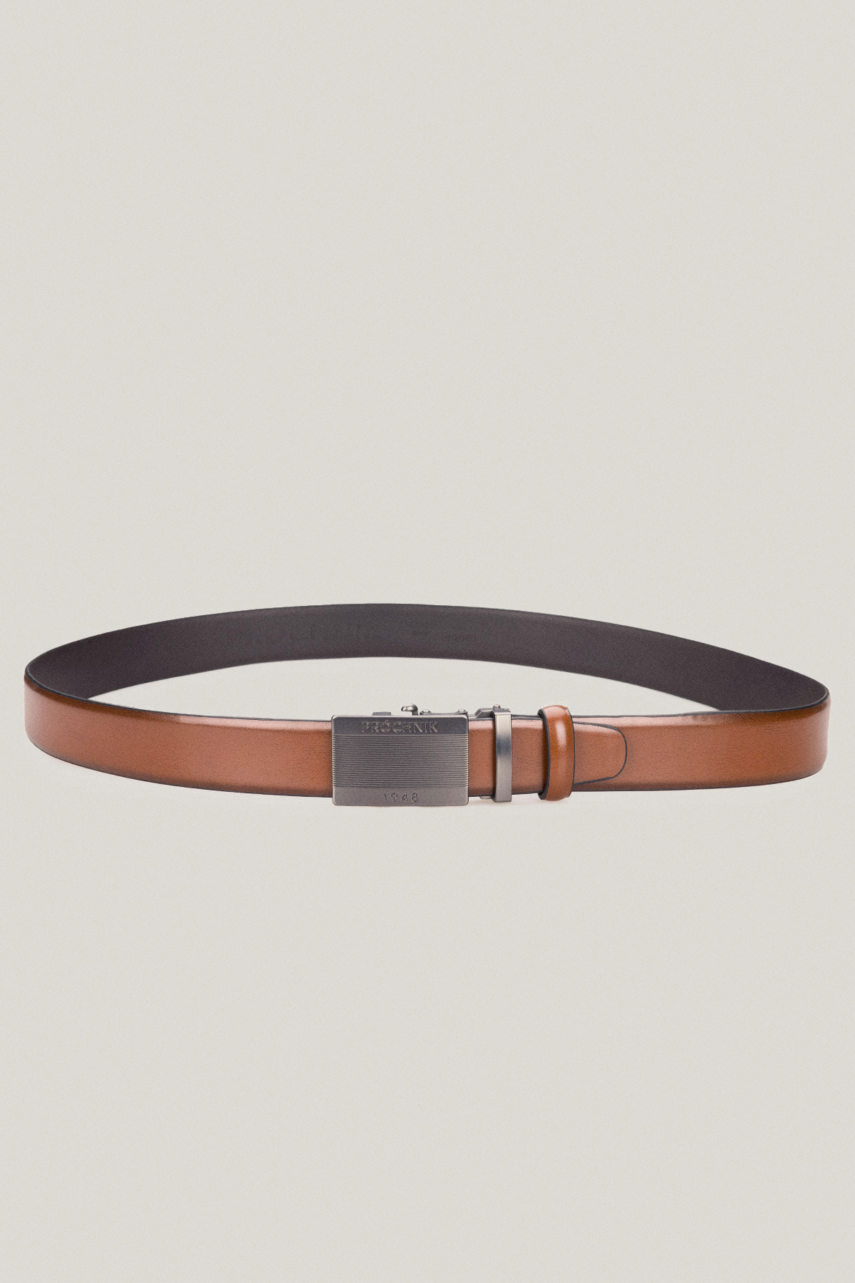 Pasek Skórzany Brązowy z Klamrą Automatyczną PM6