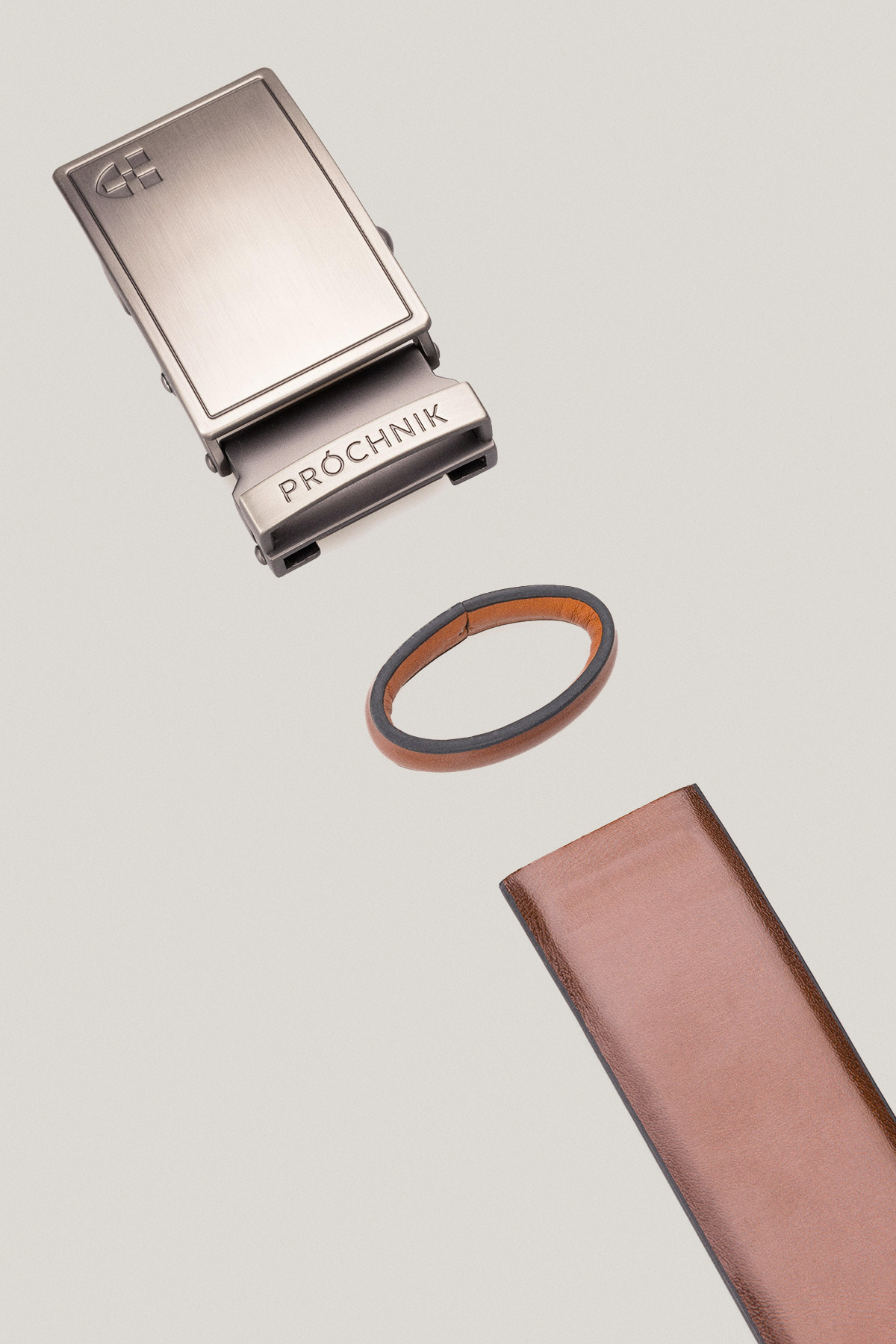 Pasek Skórzany Brązowy z Klamrą Automatyczną PM6