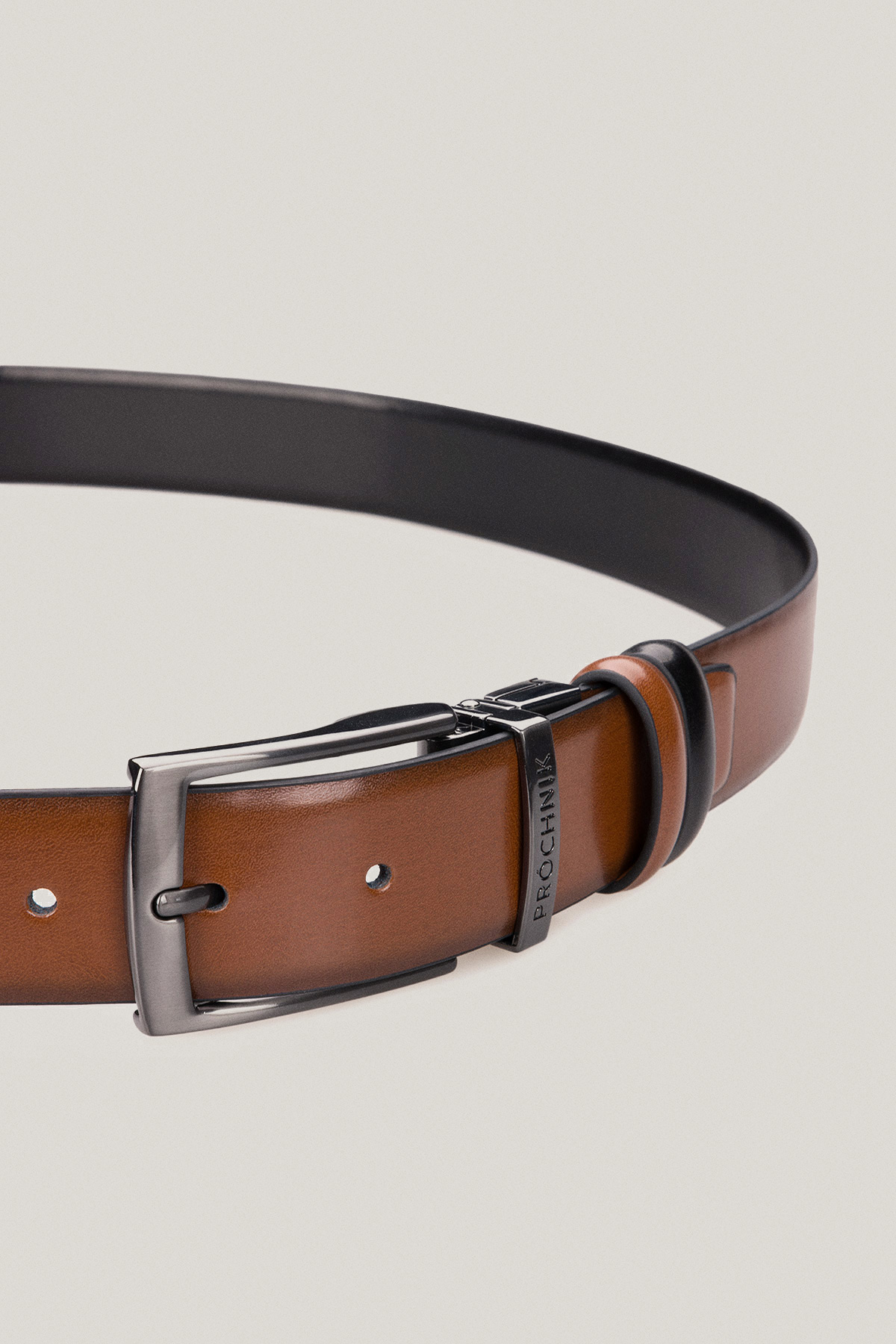 Pasek Dwustronny Brązowo-Czarny z Klamrą Klasyczną PM7