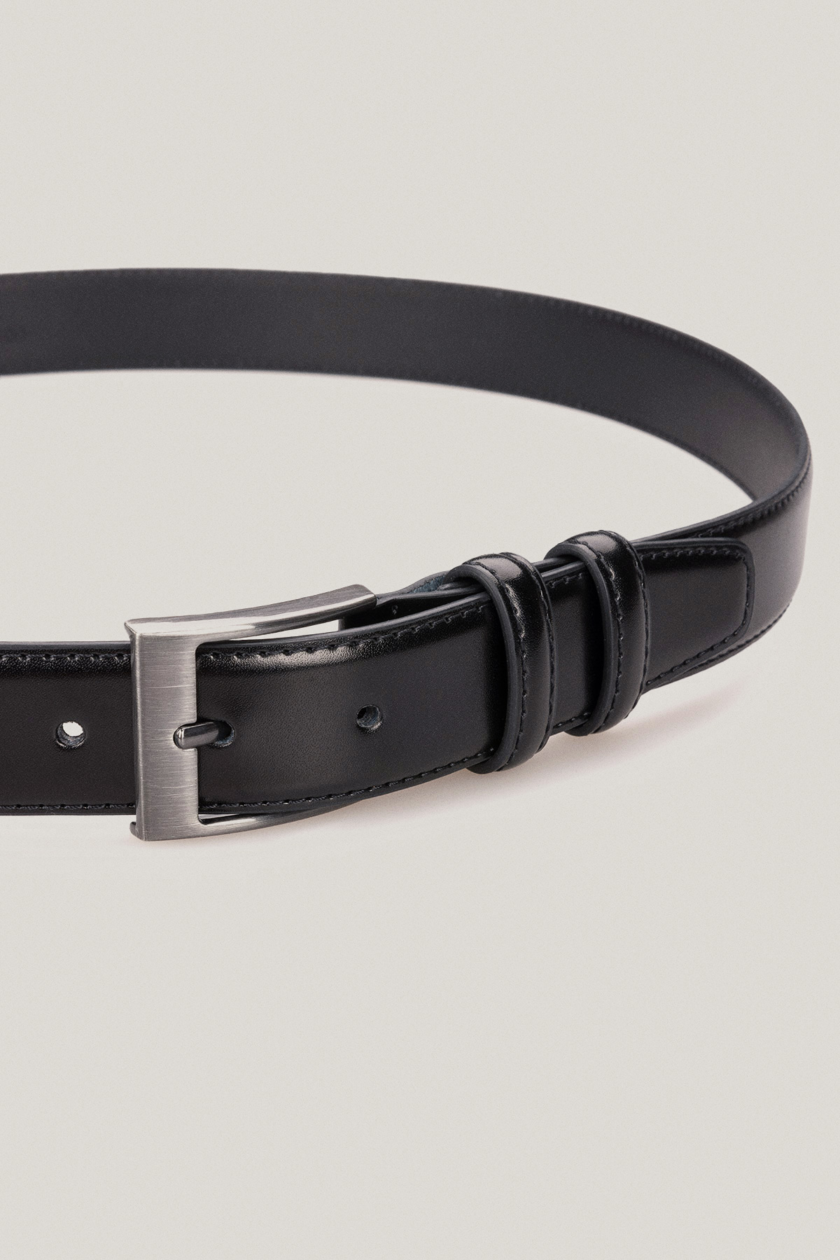 Pasek Skórzany Czarny z Klamrą Klasyczną PM8