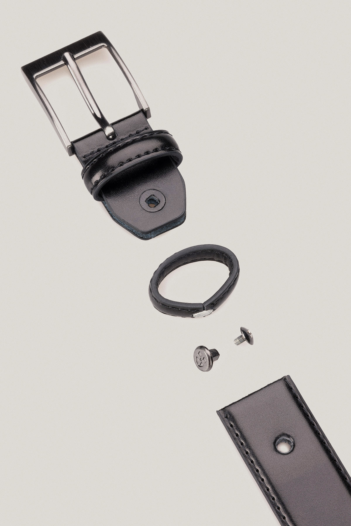 Pasek Skórzany Czarny z Klamrą Klasyczną PM8