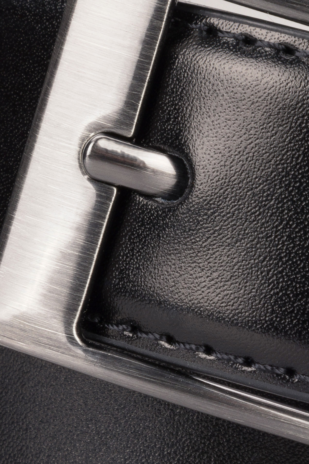 Pasek Skórzany Czarny z Klamrą Klasyczną PM8