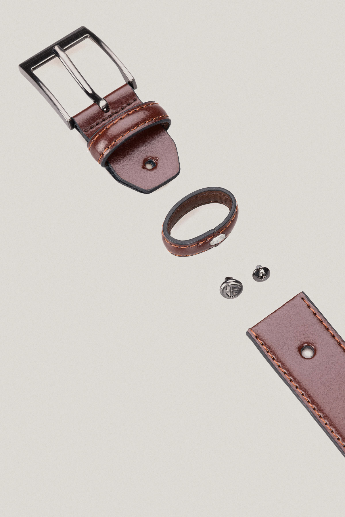 Pasek Skórzany Brązowy z Klamrą Klasyczną PM9