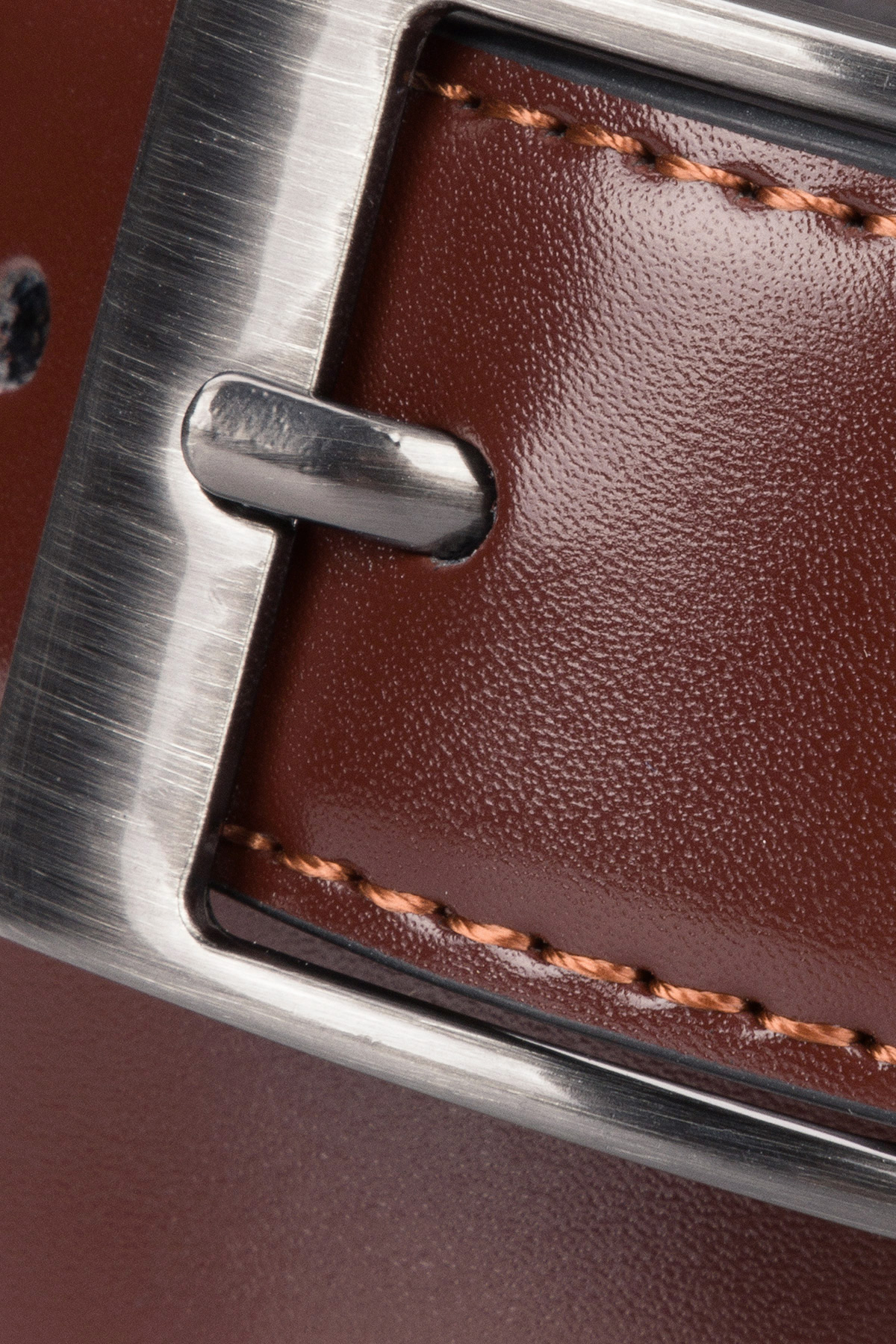 Pasek Skórzany Brązowy z Klamrą Klasyczną PM9