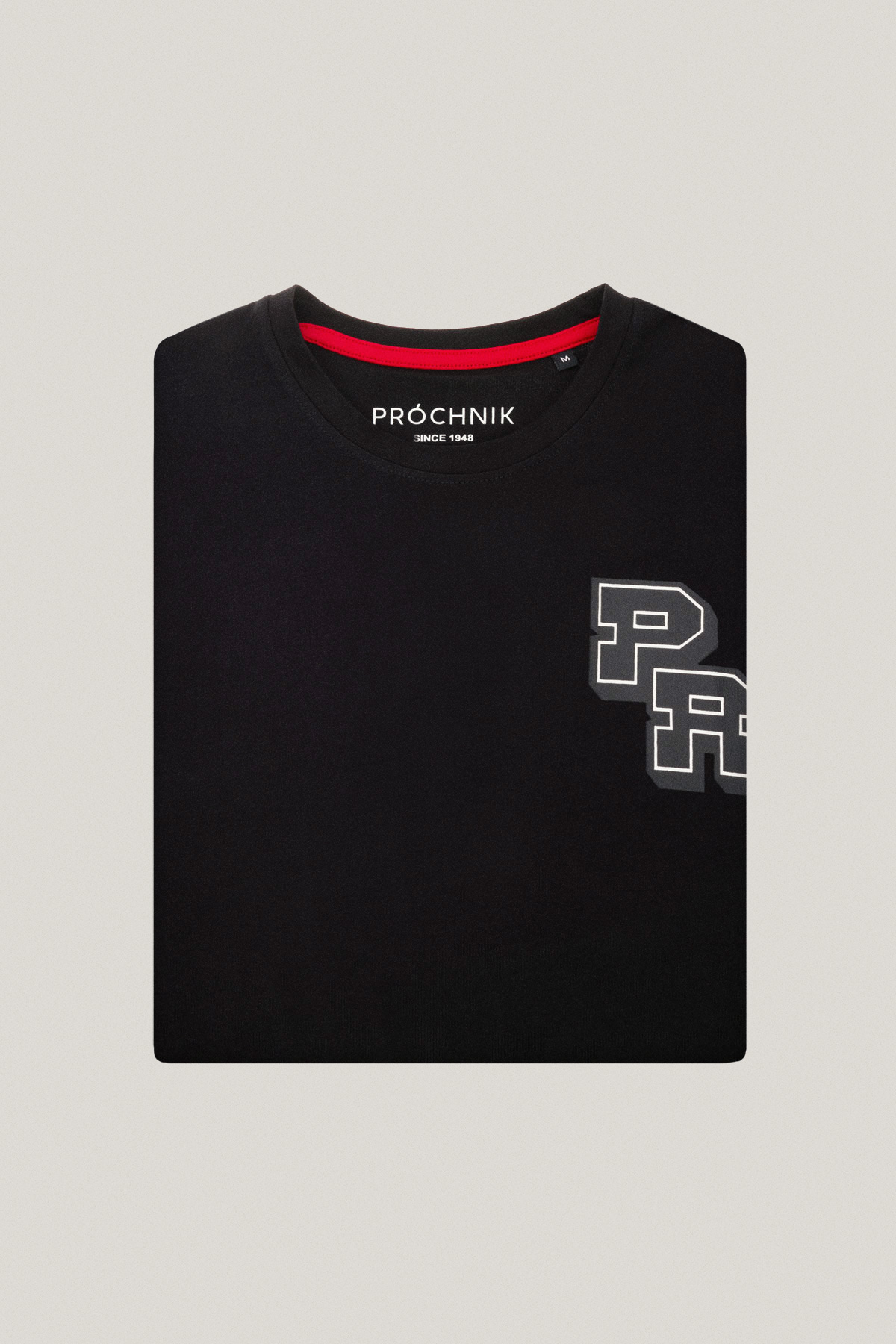 T-shirt Czarny z Nadrukiem Bawełniany PM1