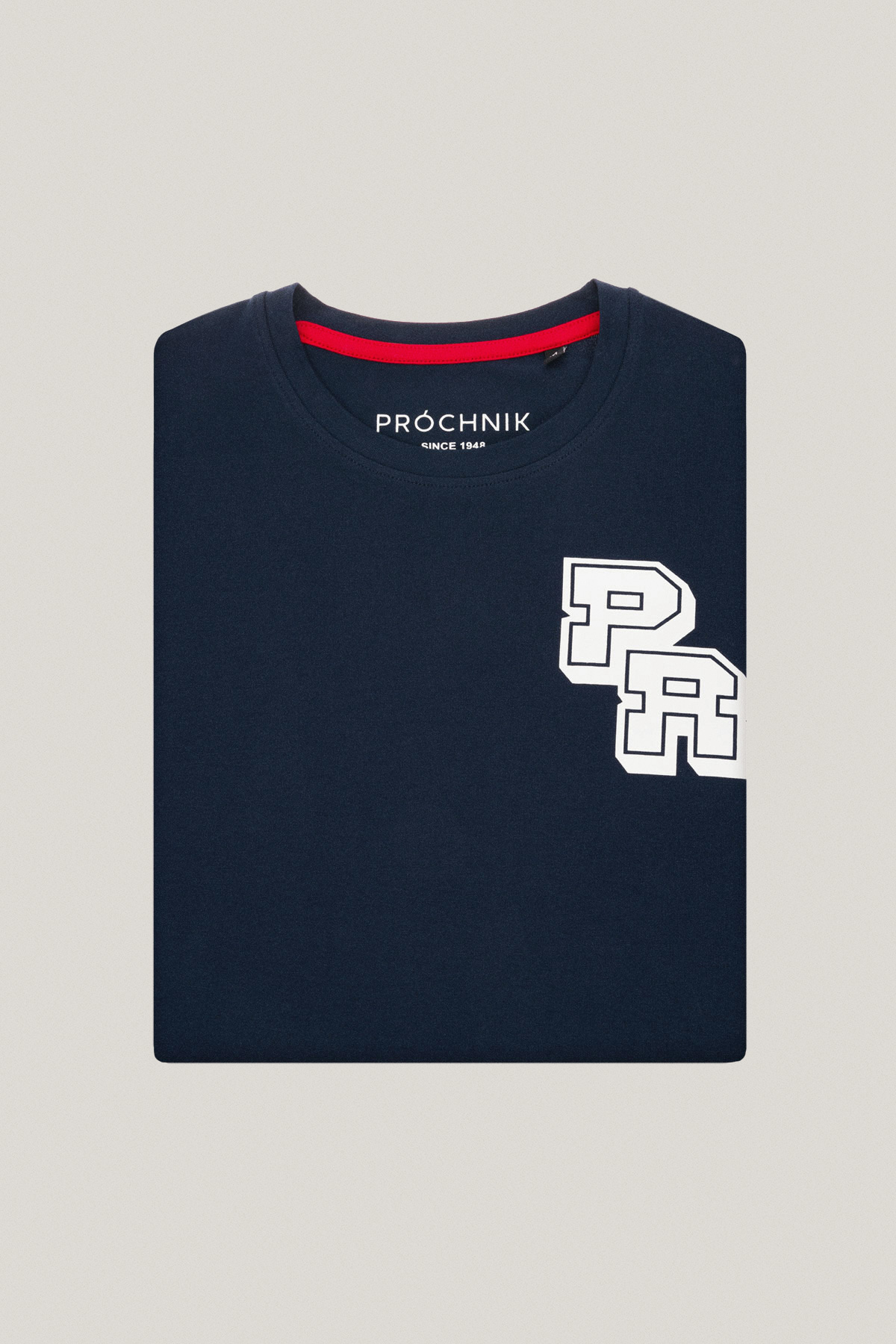 T-shirt Granatowy z Nadrukiem Bawełniany PM1