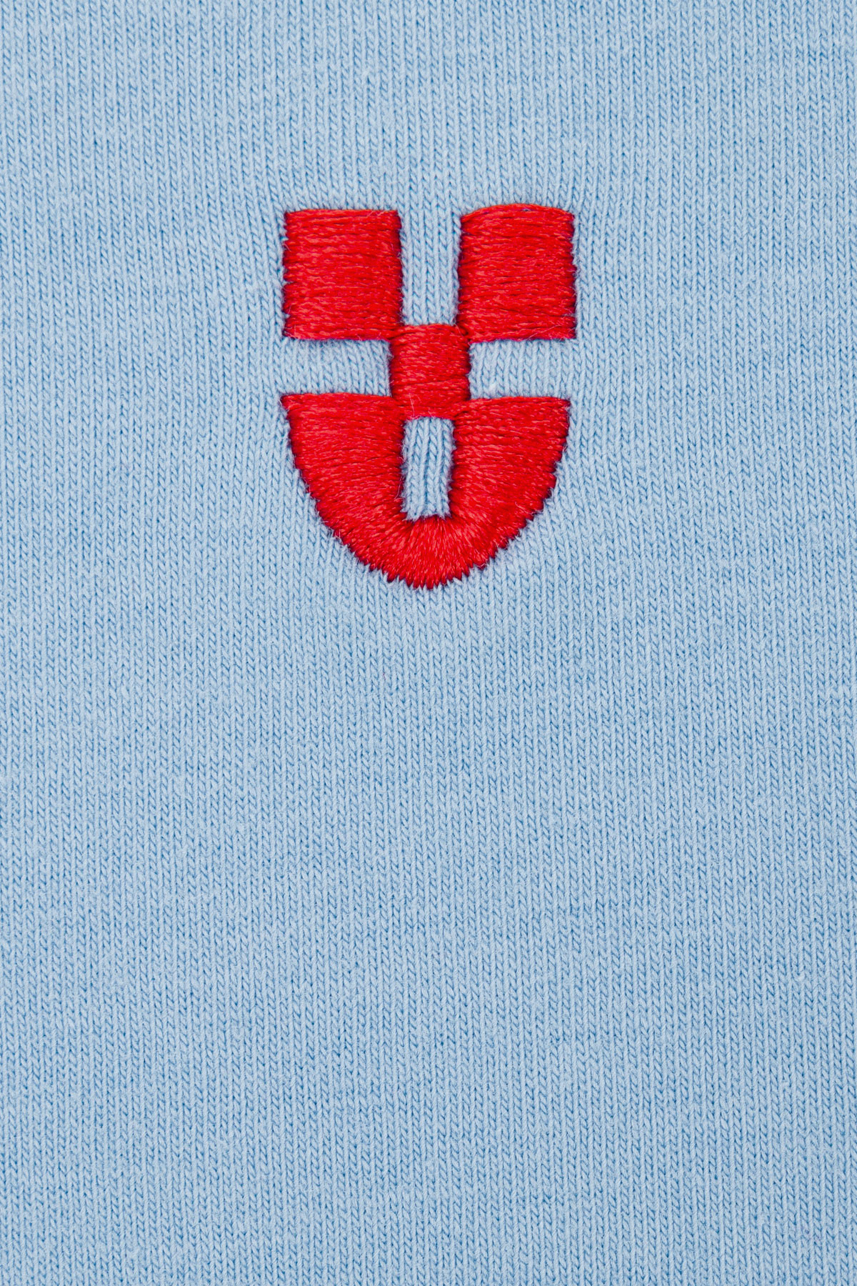 T-shirt Błękitny z Haftem Bawełniany PM2