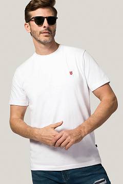 T-shirt Biały z Haftem Bawełniany PM2