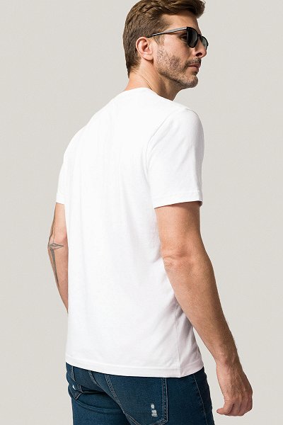 T-shirt Biały z Haftem Bawełniany PM2