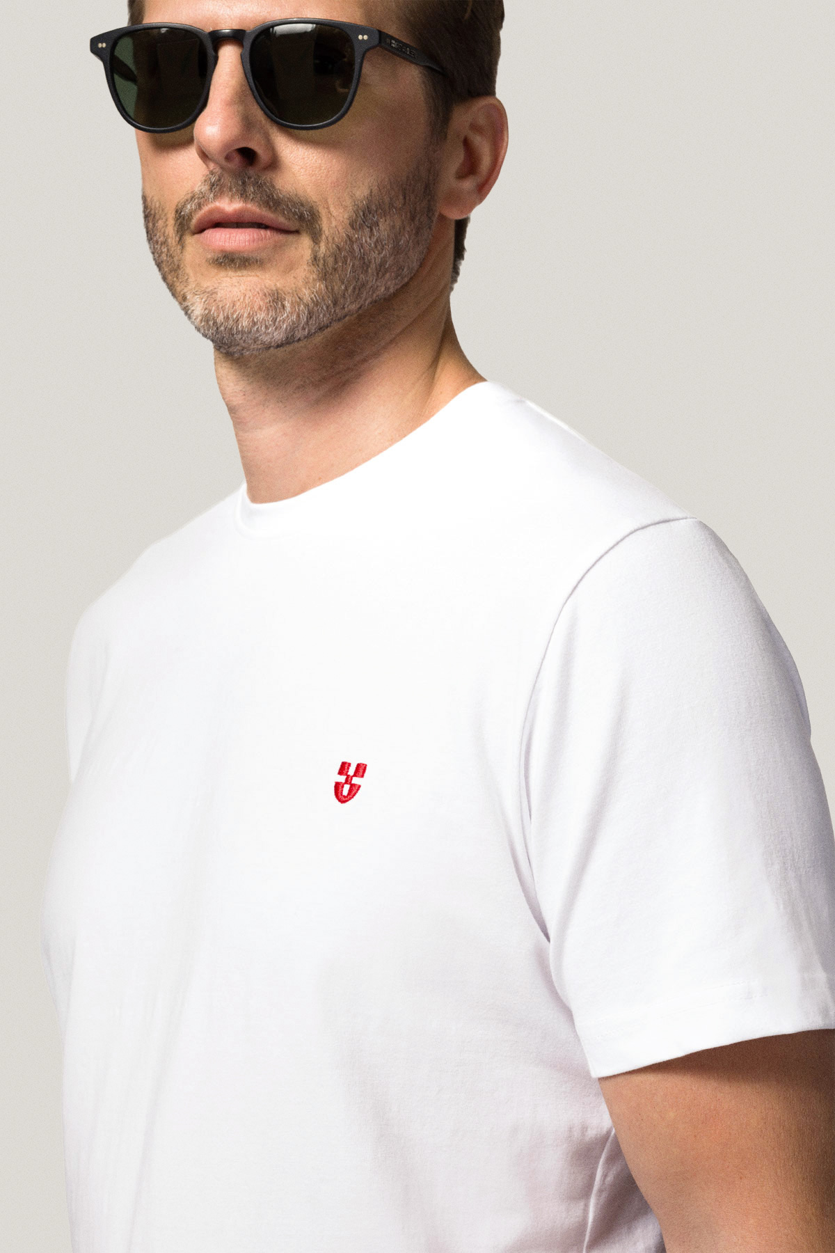 T-shirt Biały z Haftem Bawełniany PM2