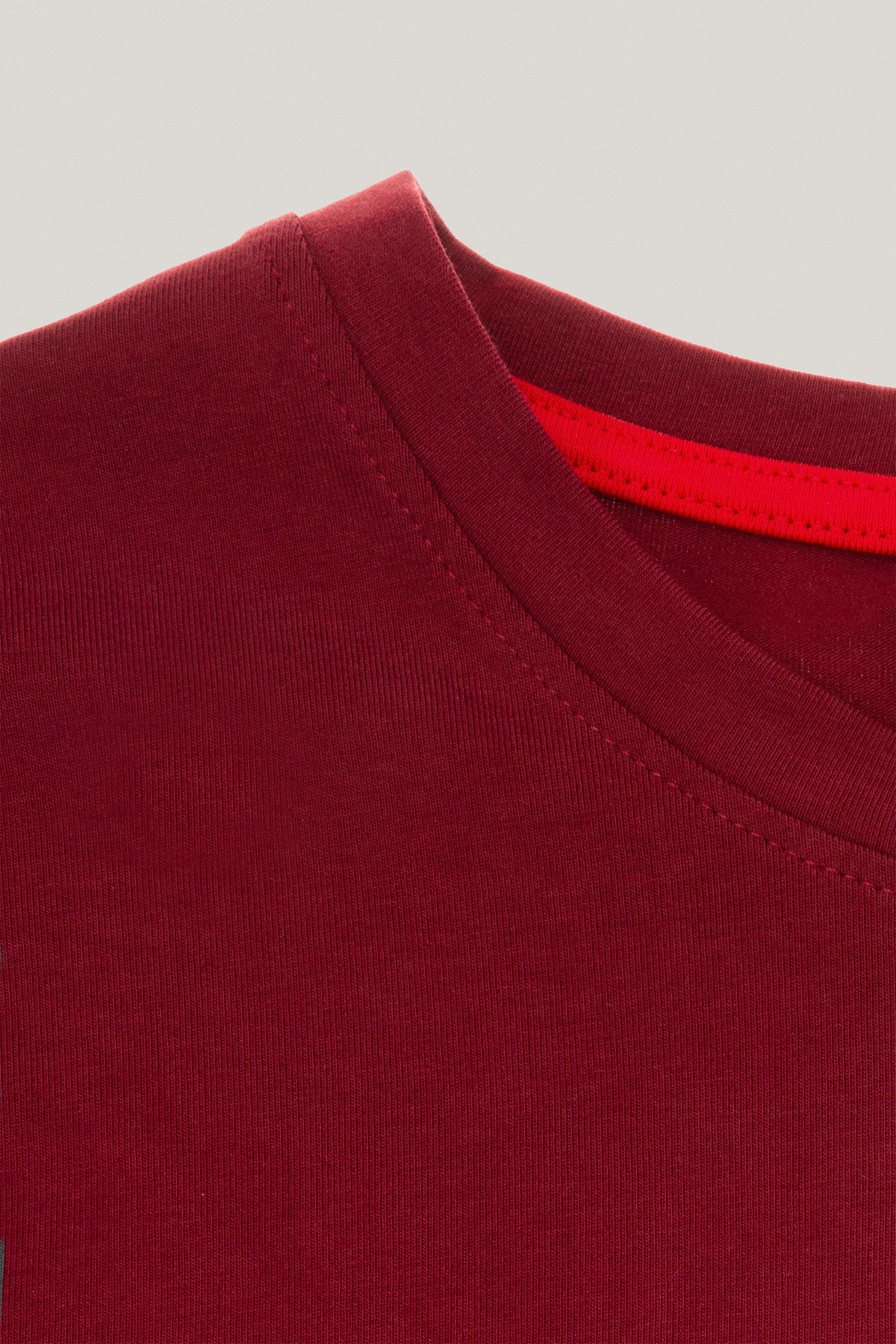 T-shirt Bordowy z Haftem Bawełniany PM2