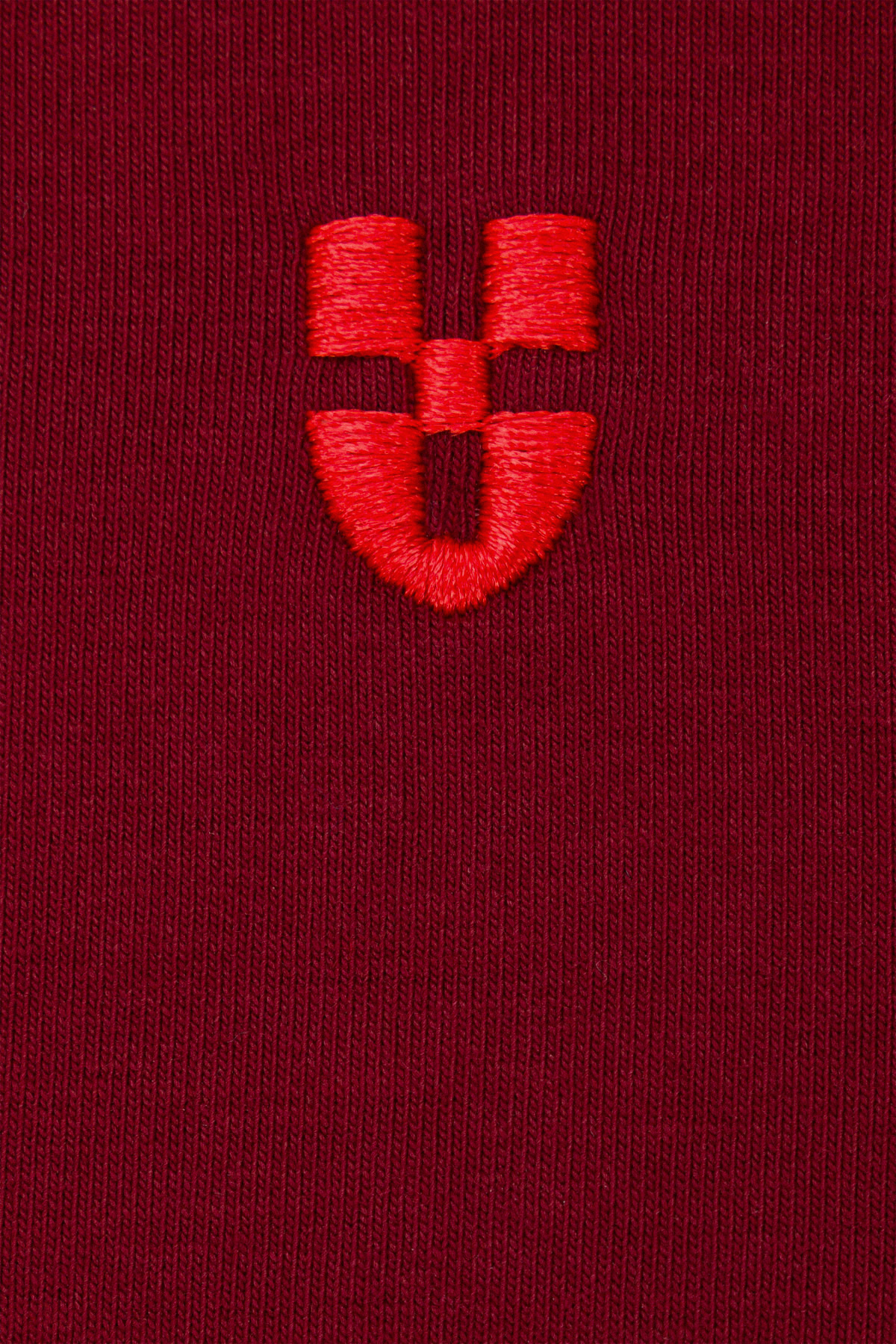 T-shirt Bordowy z Haftem Bawełniany PM2