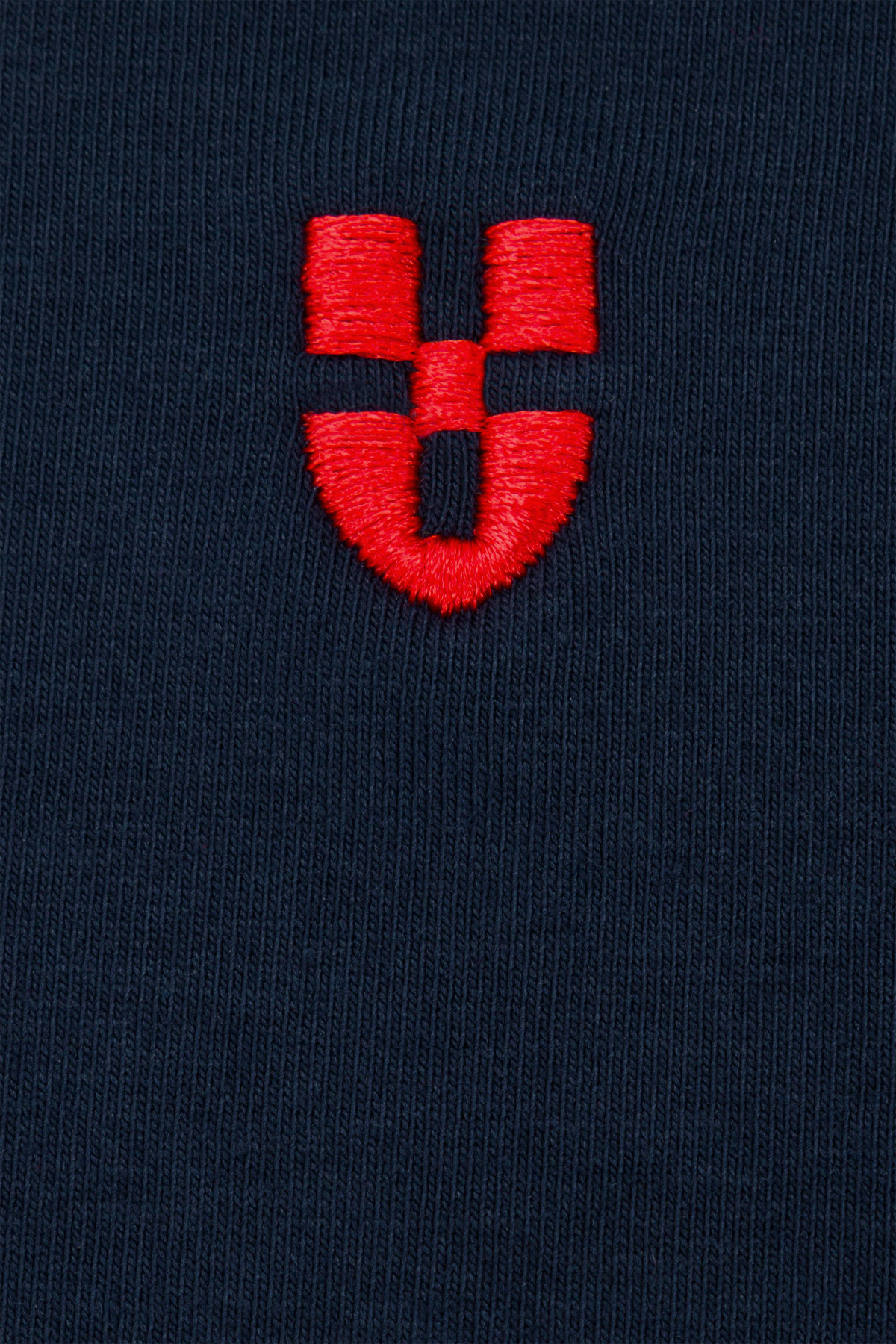 T-shirt Granatowy z Haftem Bawełniany PM2