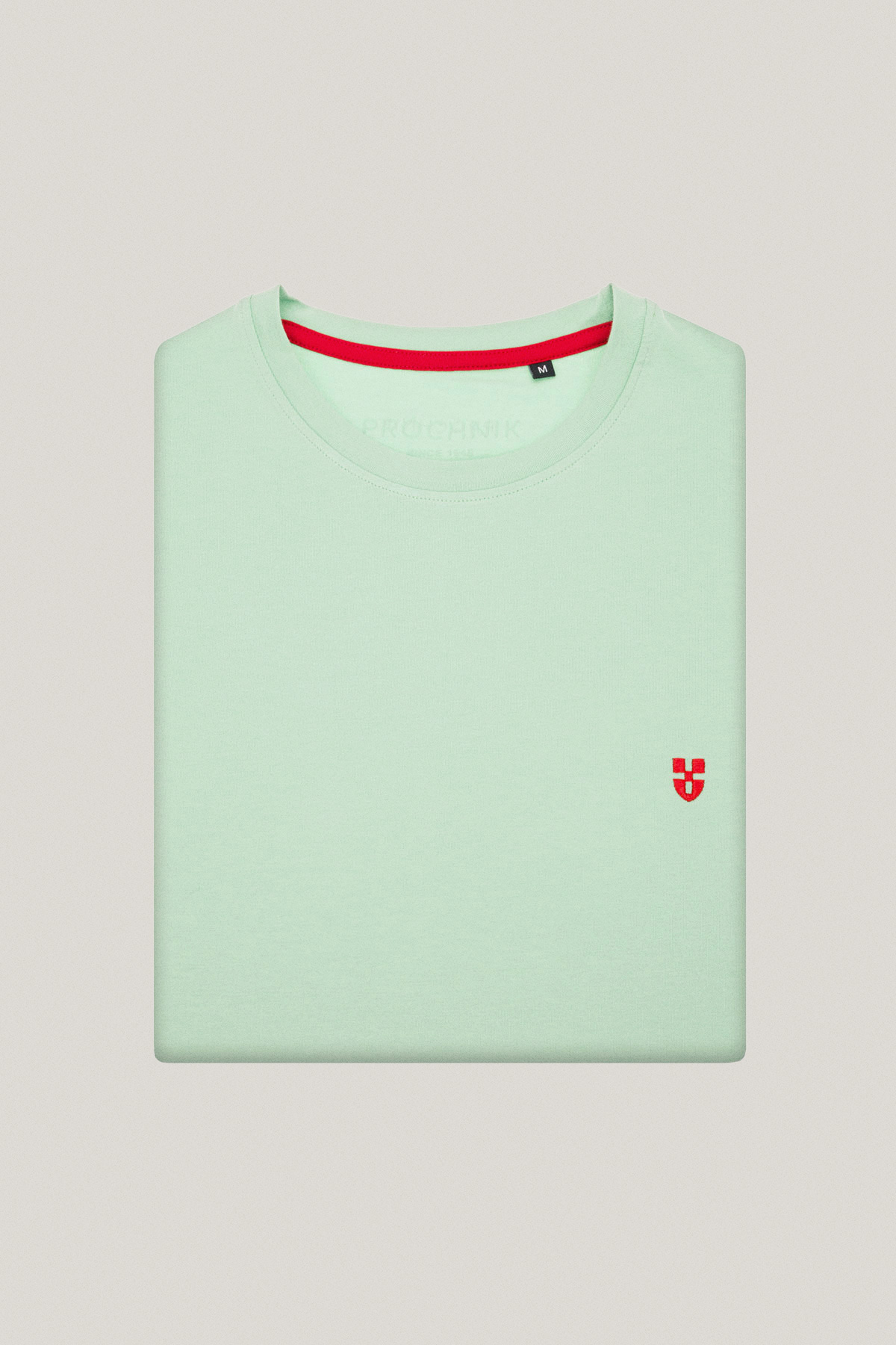 T-shirt Jasnozielony z Haftem Bawełniany PM2