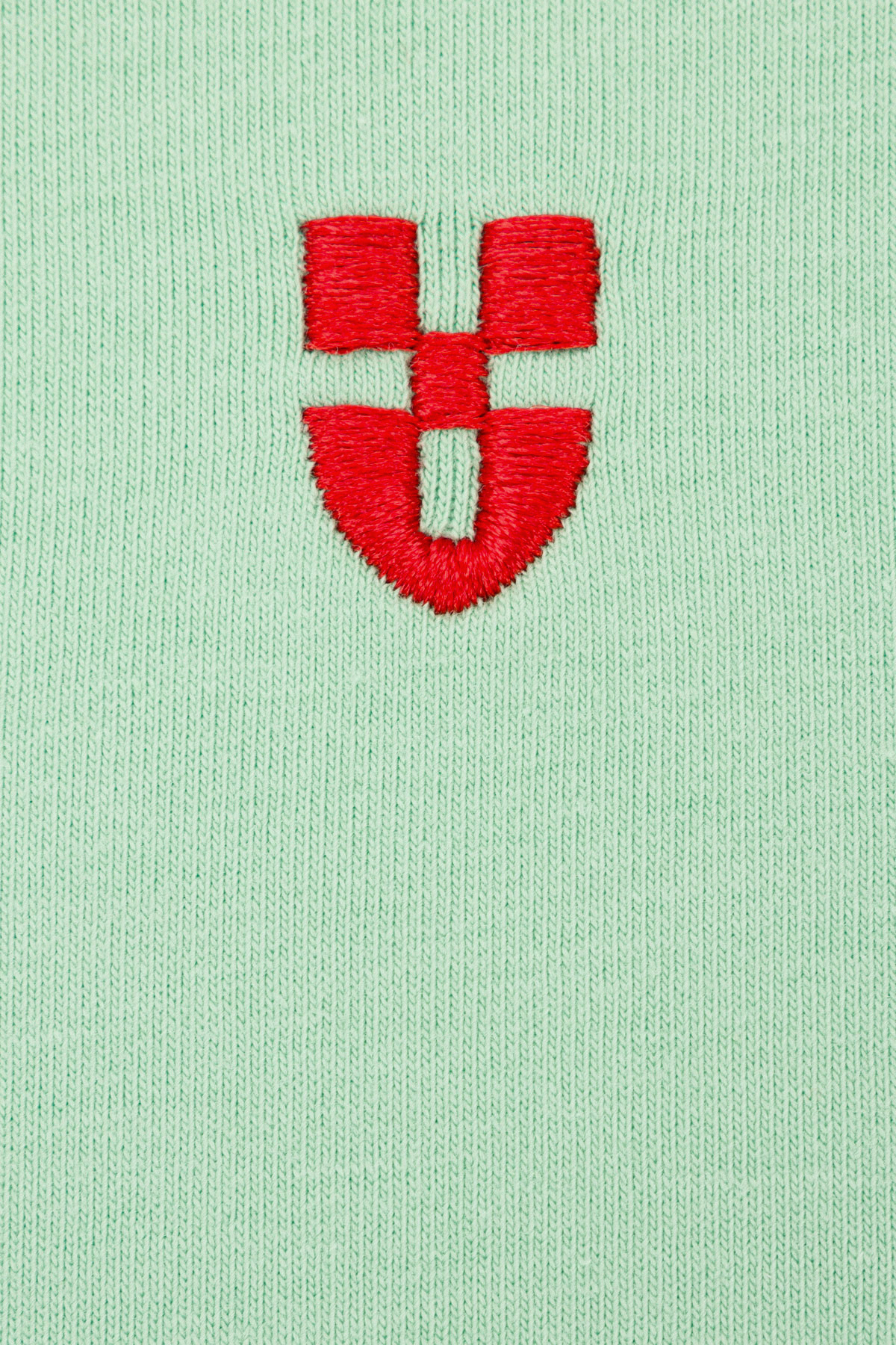 T-shirt Jasnozielony z Haftem Bawełniany PM2