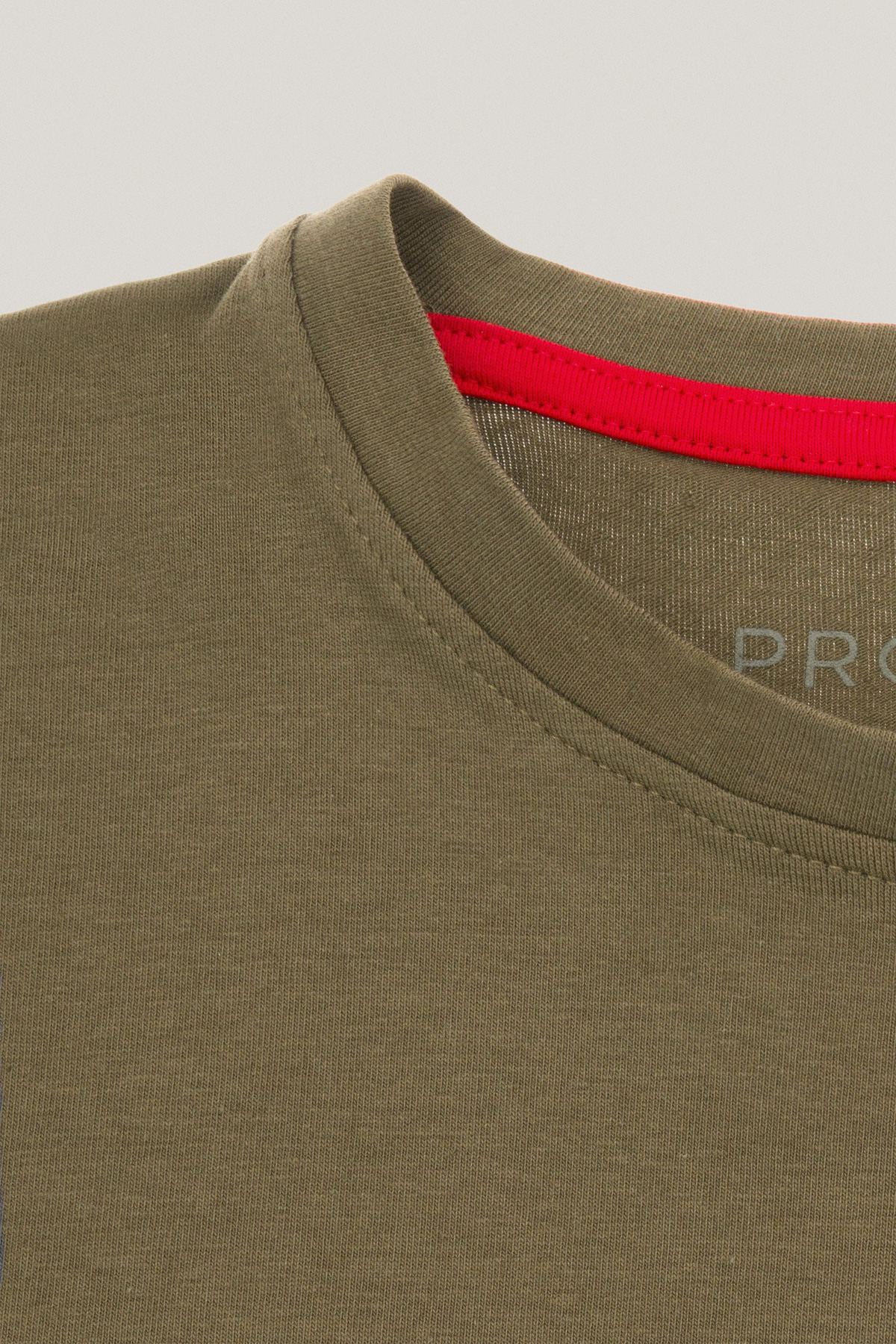 T-shirt Khaki z Haftem Bawełniany PM2