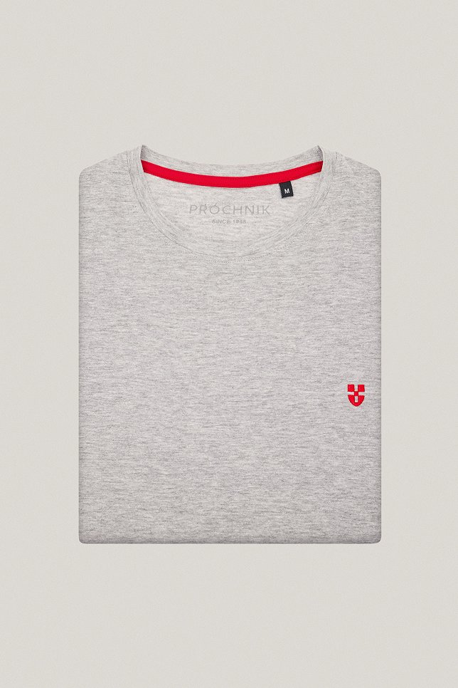 T-shirt Szary z Haftem Bawełniany PM2