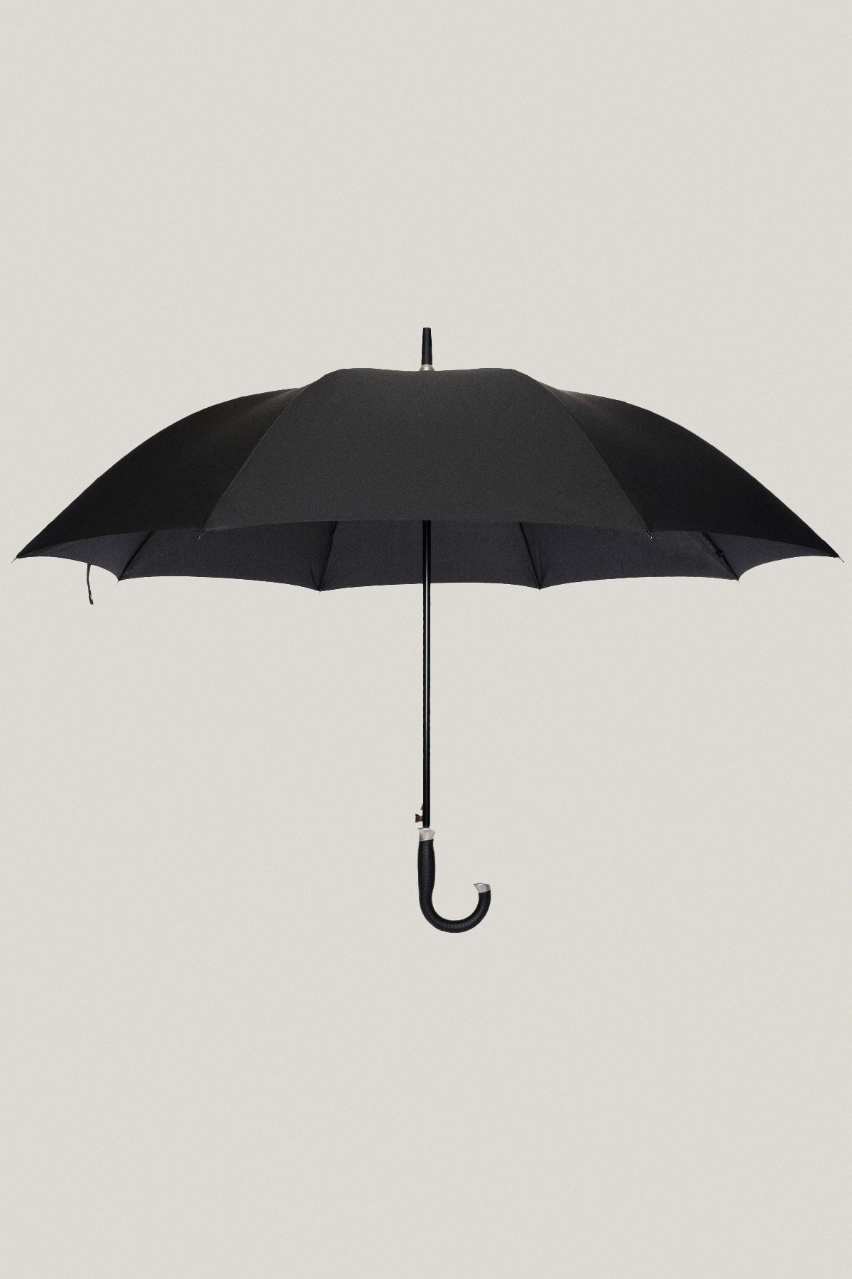 Czarny Duży Parasol ze Skórzaną Rączką PM3