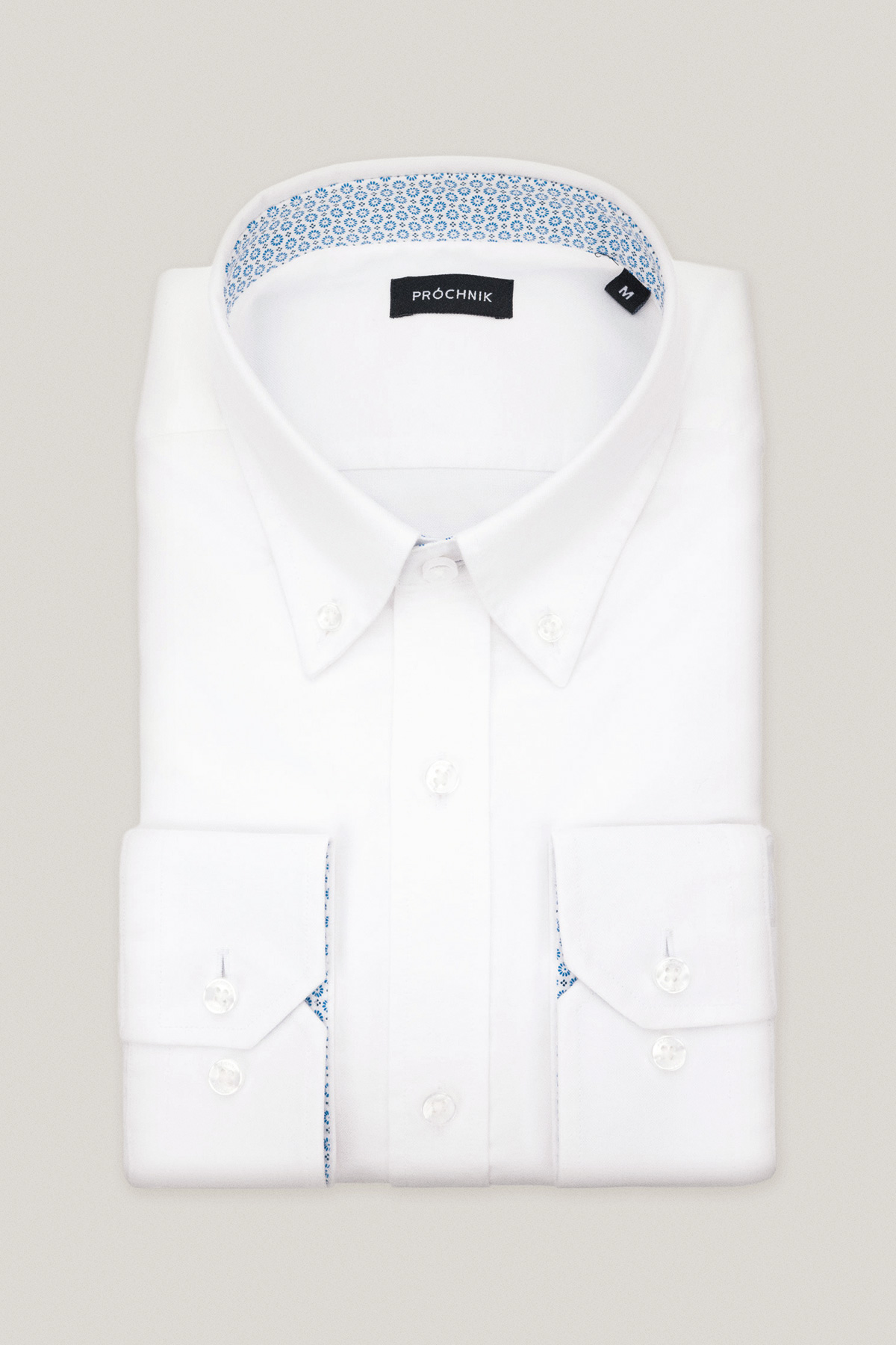 Koszula Biała z Bawełny z Długim Rękawem PM38