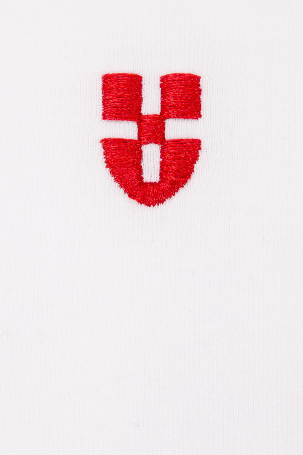 T-shirt Biały z Haftem i Nadrukiem Bawełniany PM3