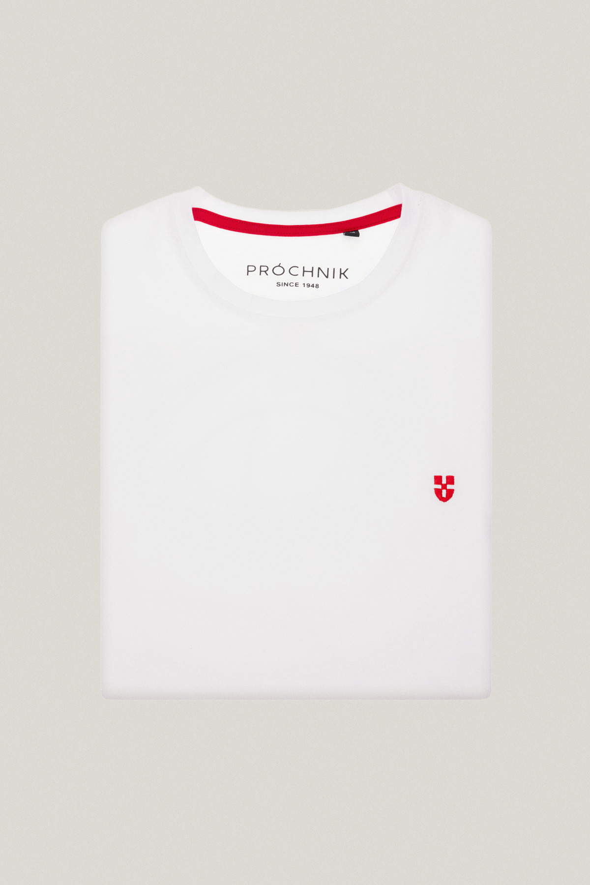 T-shirt Biały z Haftem i Nadrukiem Bawełniany PM3