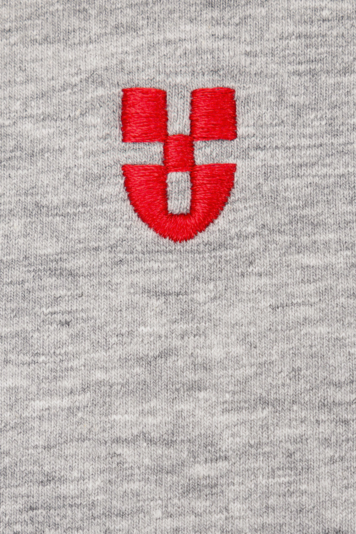 T-shirt Szary z Haftem i Nadrukiem Bawełniany PM3