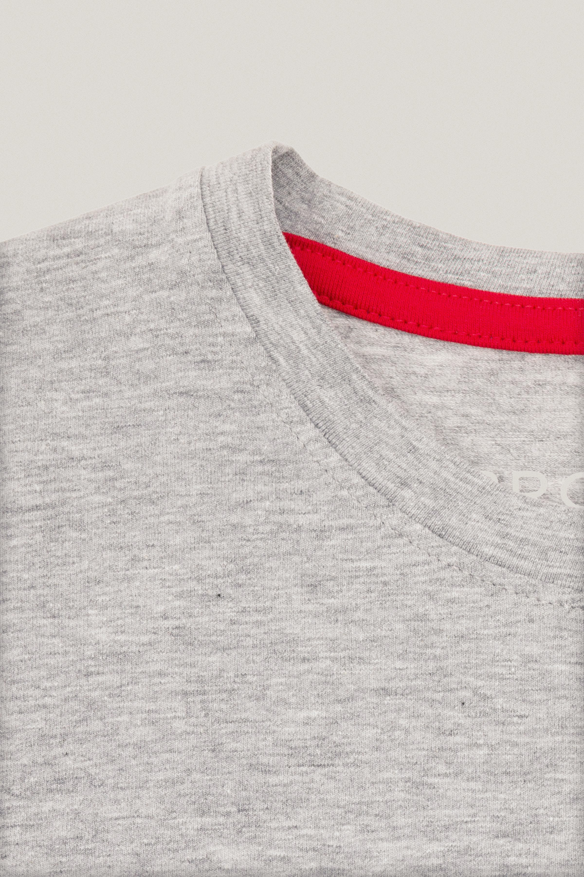 T-shirt Szary z Haftem i Nadrukiem Bawełniany PM3