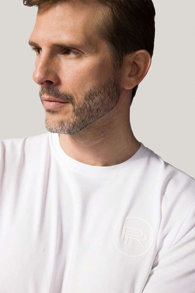 T-shirt Biały z Nadrukiem Bawełniany PM4