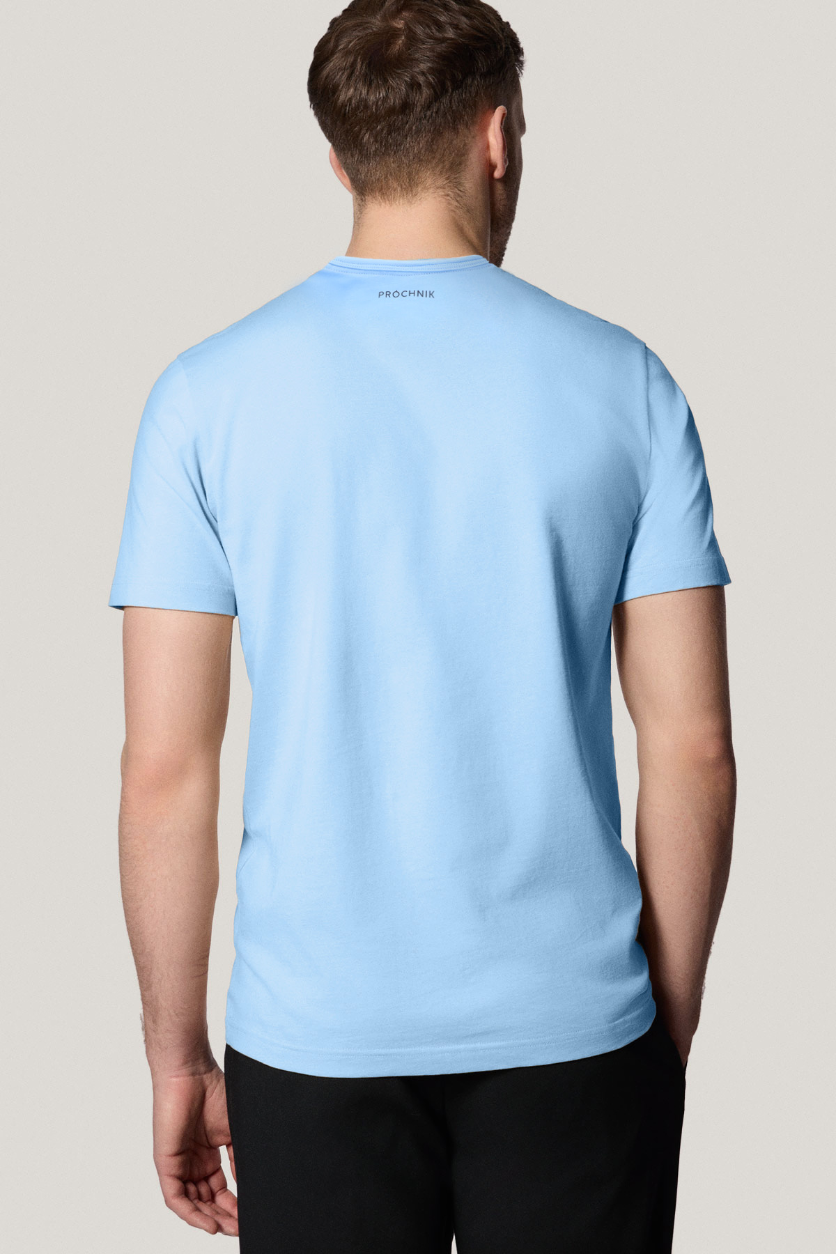 T-shirt Błękitny z Haftem Bawełniany PM5