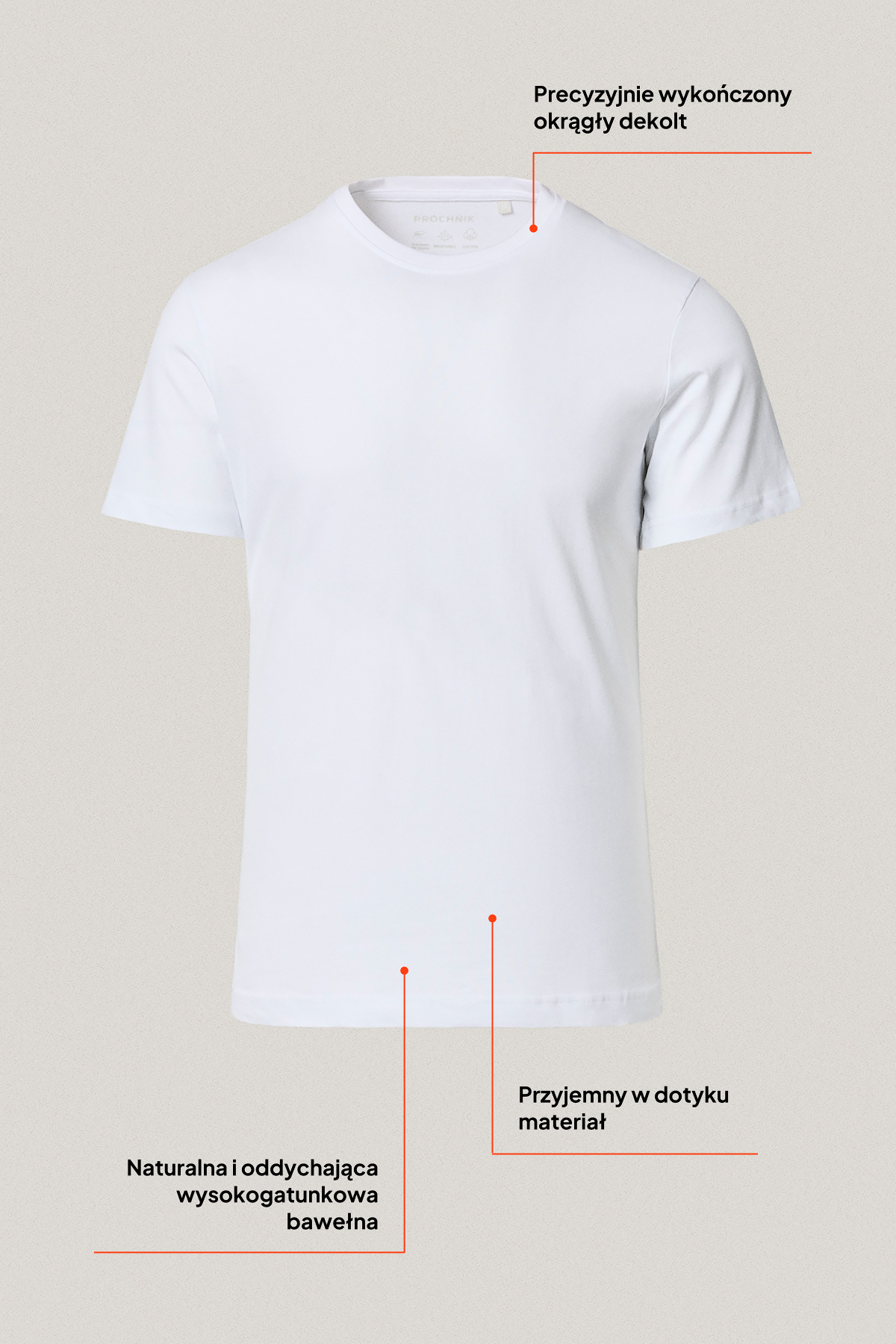 T-shirt Biały Bawełniany PM7