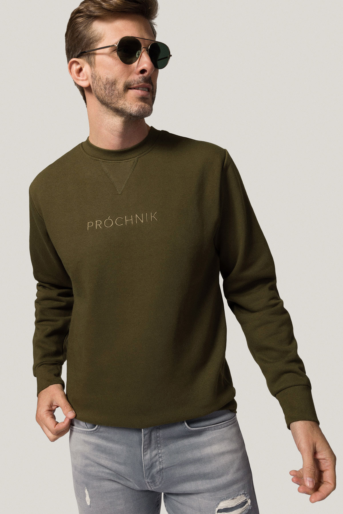 Bluza Nierozpinana Bez Kaptura Zielona z Haftem PM8