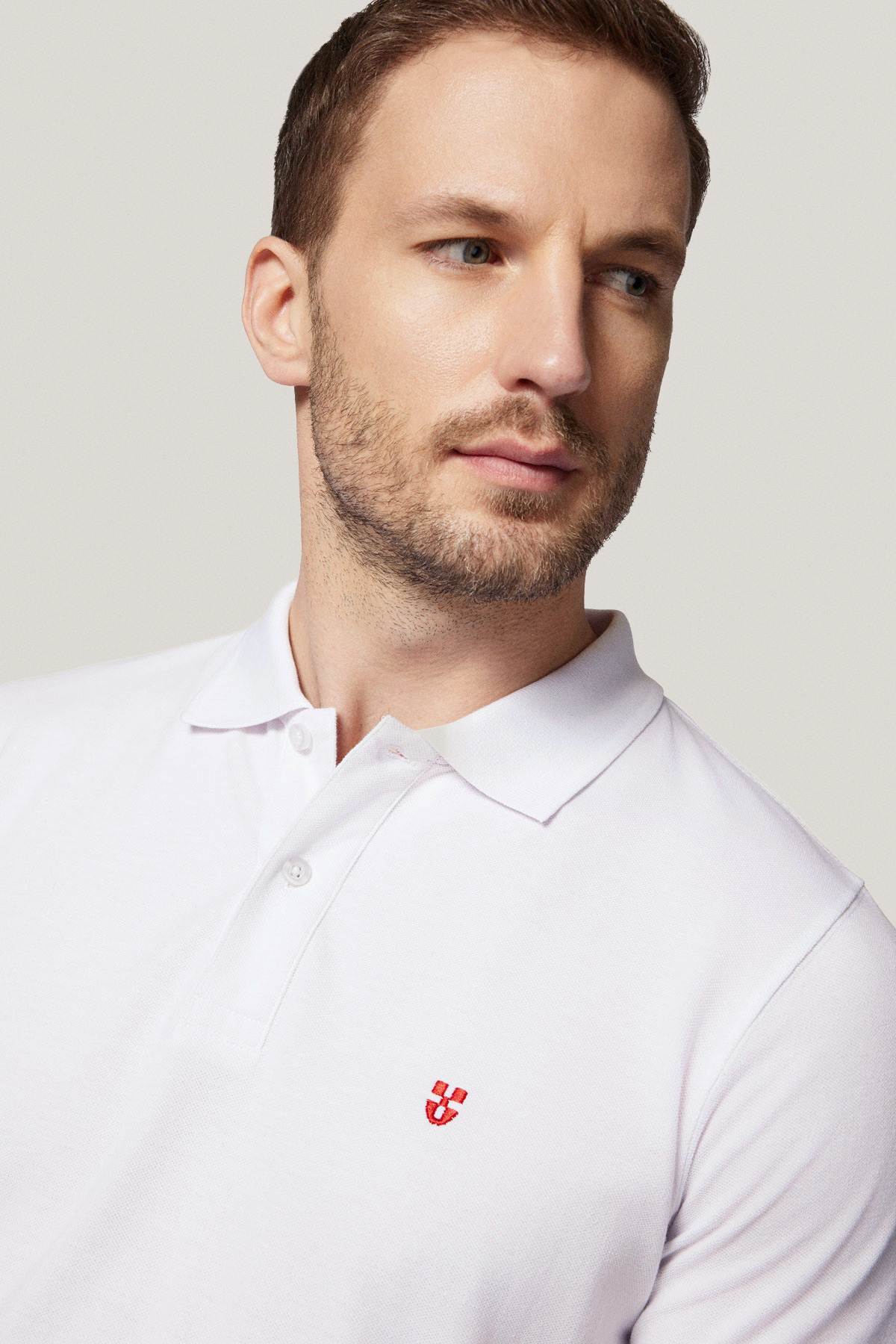 Zestaw 2 Koszulek Polo Bawełnianych Biała i Błękitna PM3