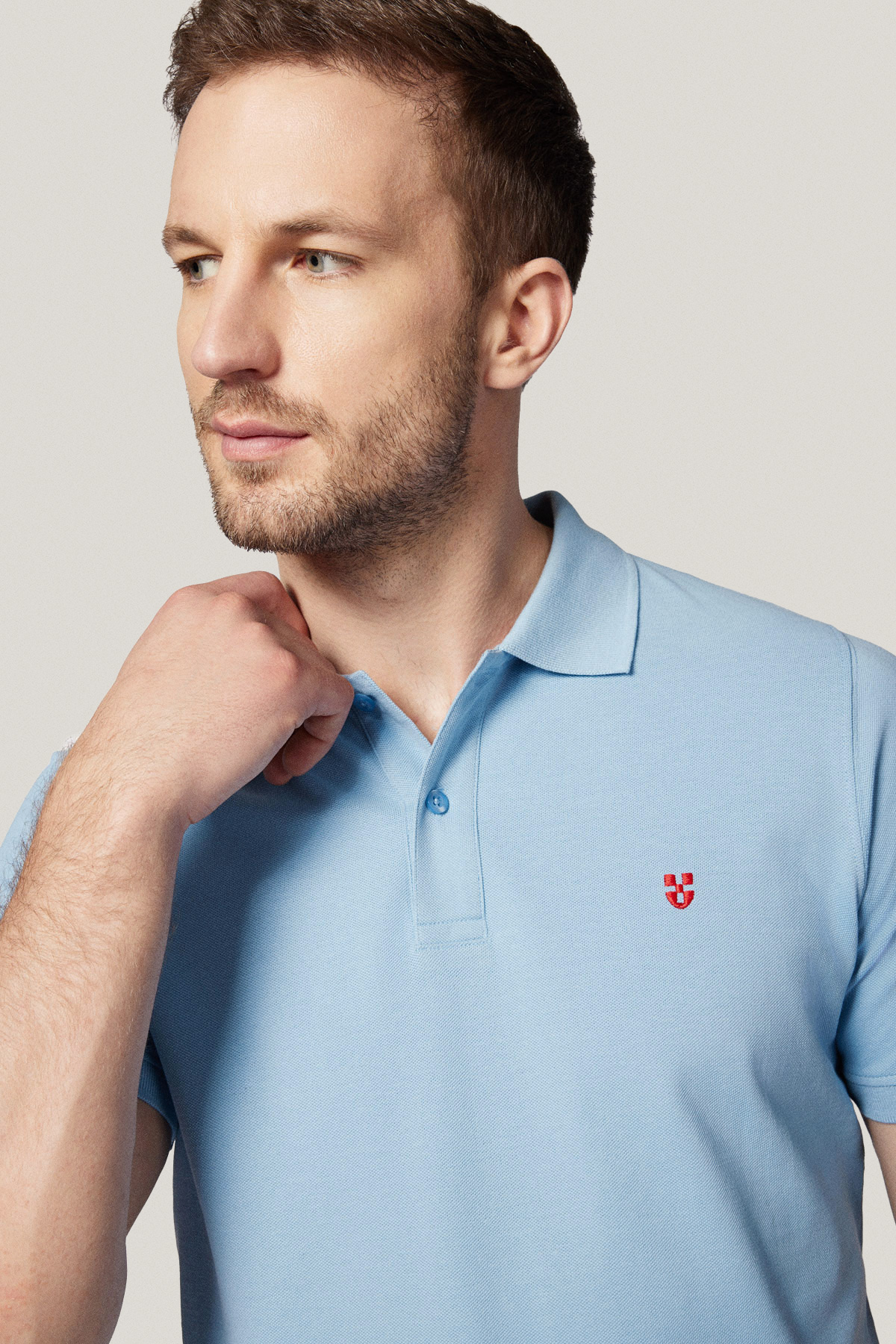 Zestaw 2 Koszulek Polo Bawełnianych Biała i Błękitna PM3