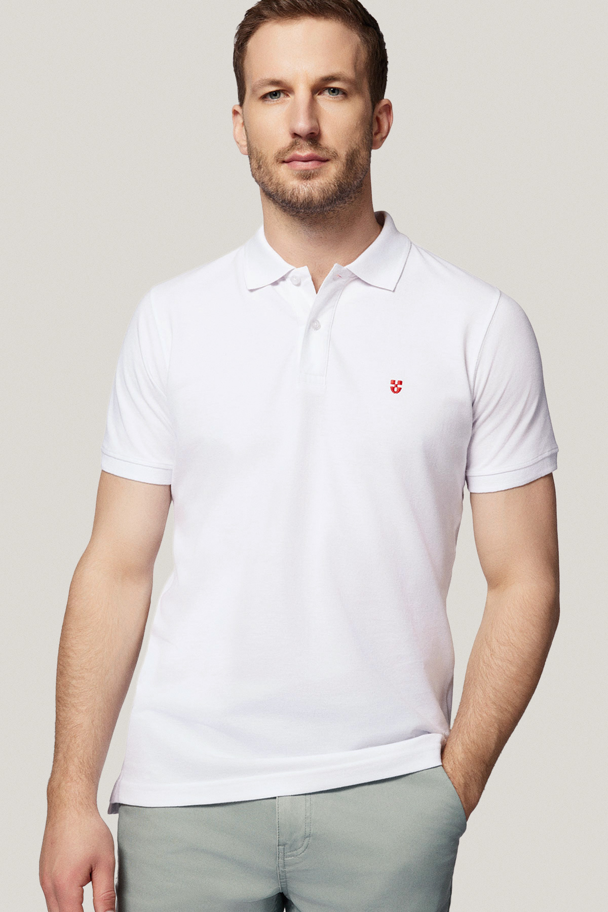 Zestaw 2 Koszulek Polo Bawełnianych Biała i Granatowa PM3