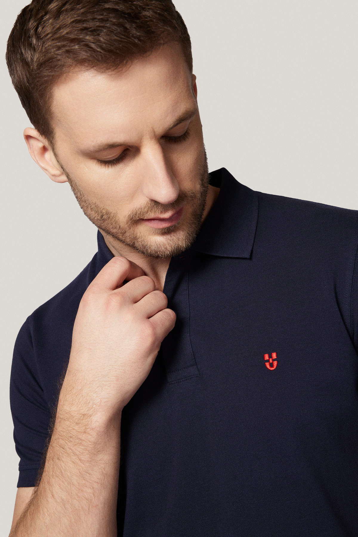 Zestaw 2 Koszulek Polo Bawełnianych Biała i Granatowa PM3