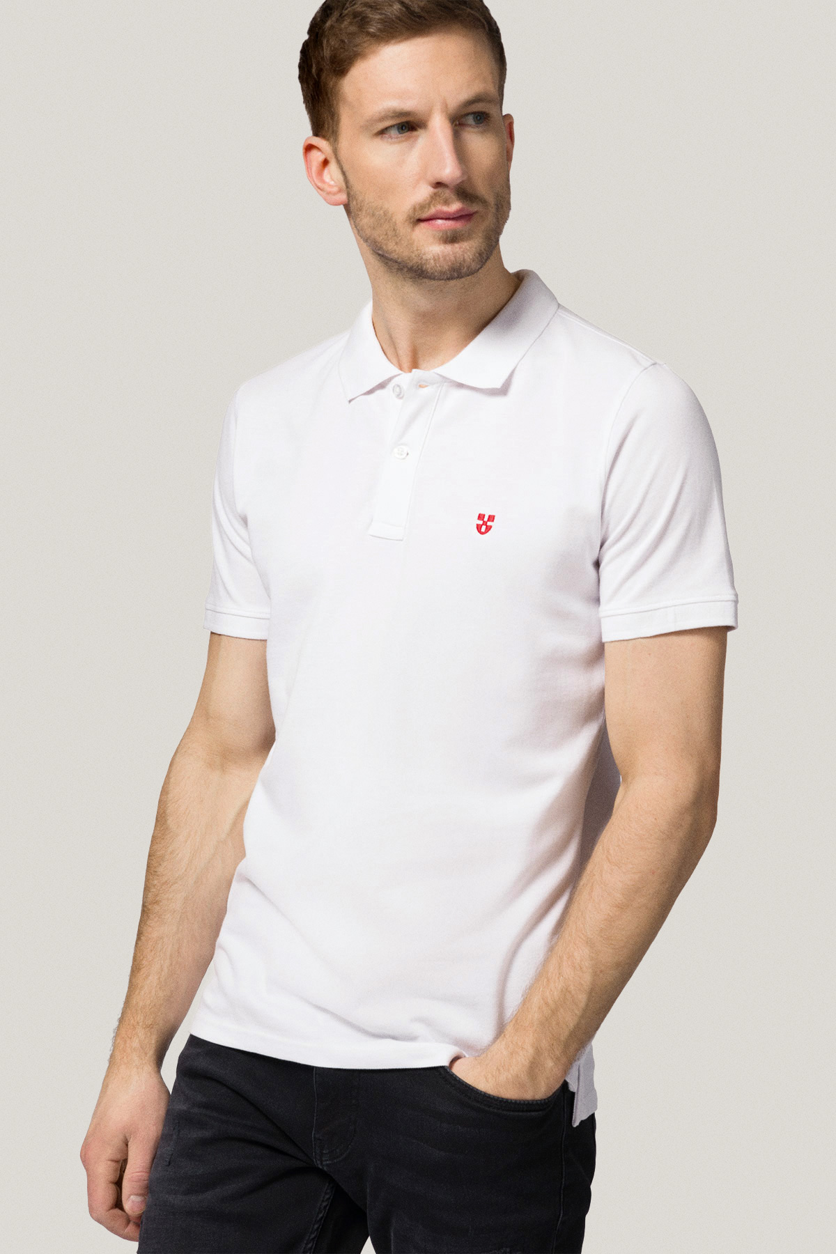 Koszulka Polo z Bawełny Biała PM1