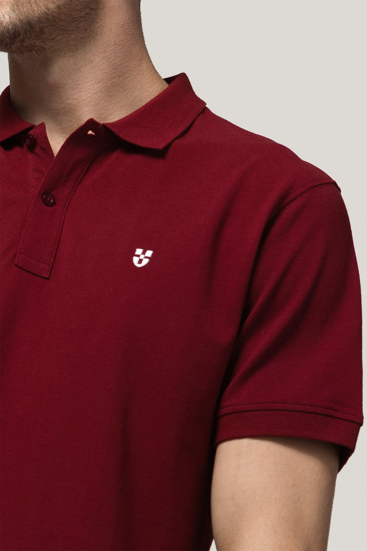 Koszulka Polo z Bawełny Bordowa PM1