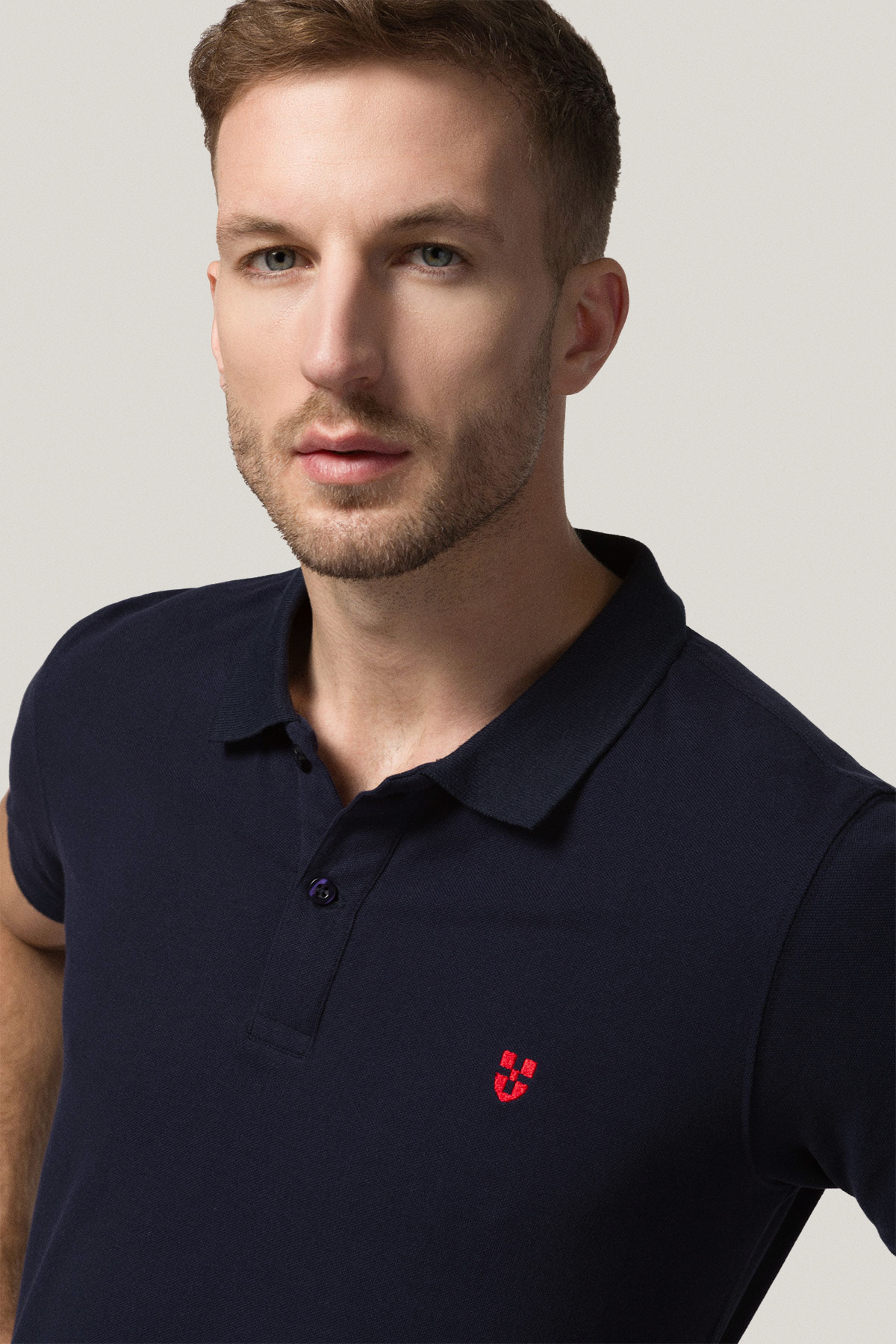 Koszulka Polo z Bawełny Granatowa PM1