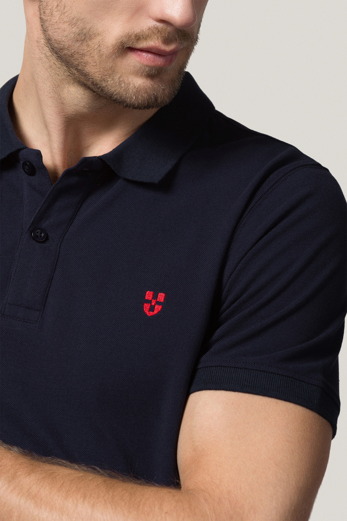 Koszulka Polo z Bawełny Granatowa PM1