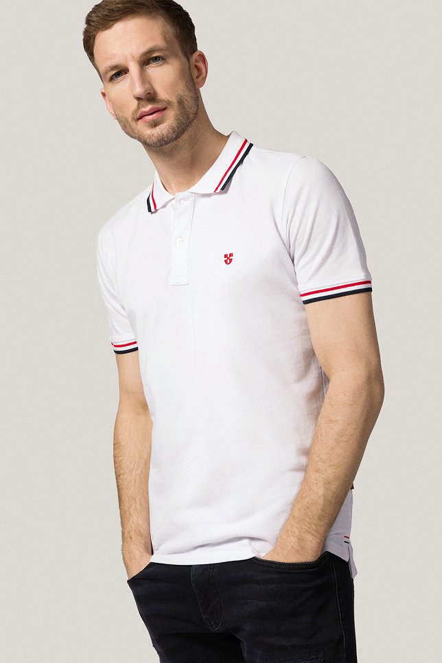 Koszulka Polo z Bawełny Biała PM2