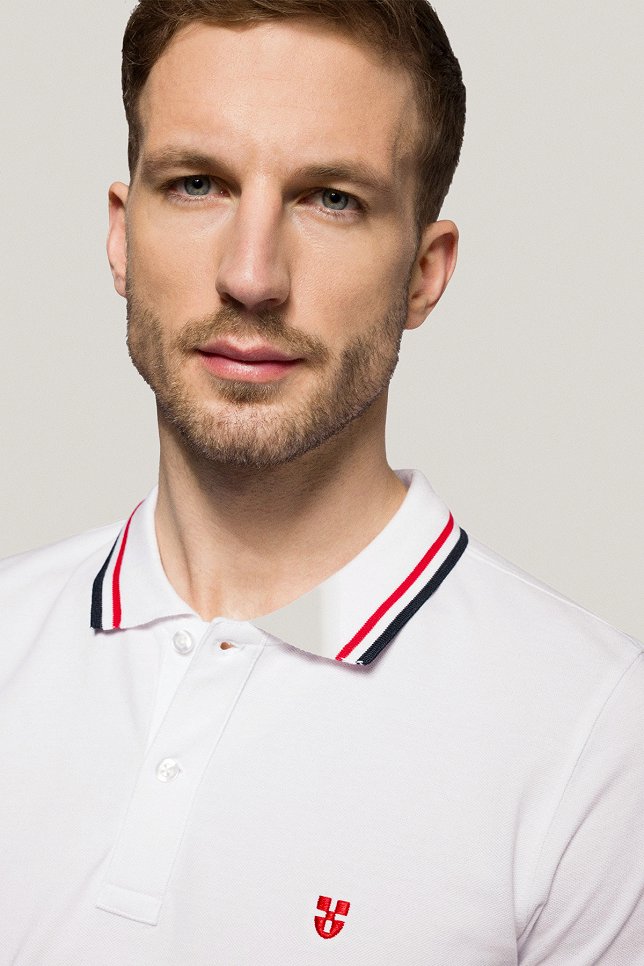 Koszulka Polo z Bawełny Biała PM2