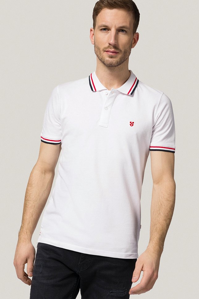 Koszulka Polo z Bawełny Biała PM2