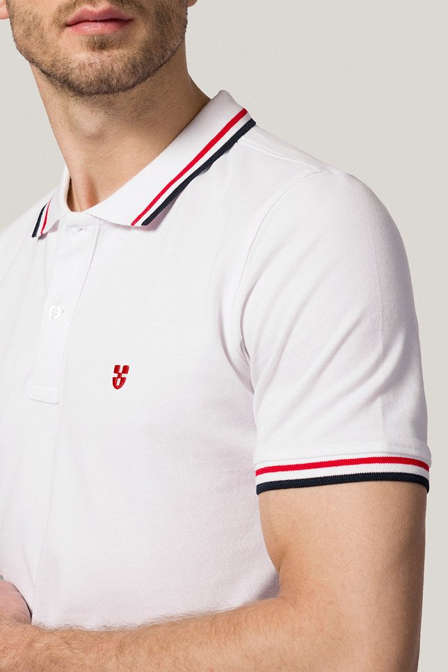 Koszulka Polo z Bawełny Biała PM2