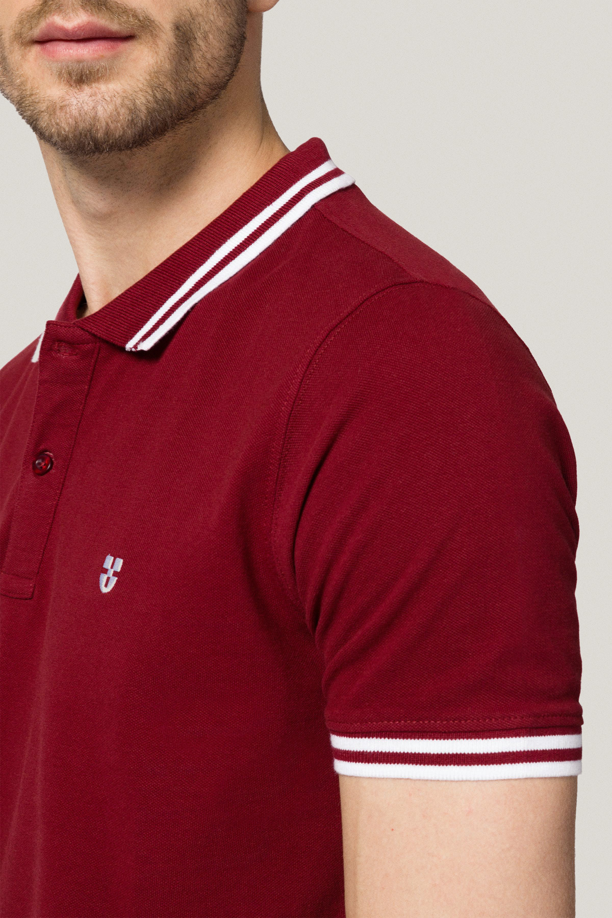 Koszulka Polo z Bawełny Bordowa PM2