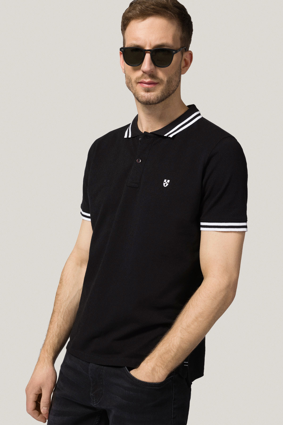 Koszulka Polo z Bawełny Czarna PM2