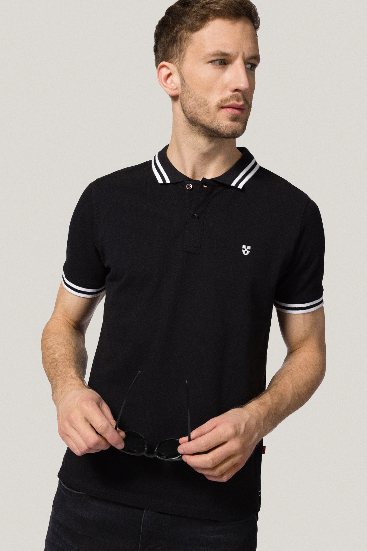 Koszulka Polo z Bawełny Czarna PM2