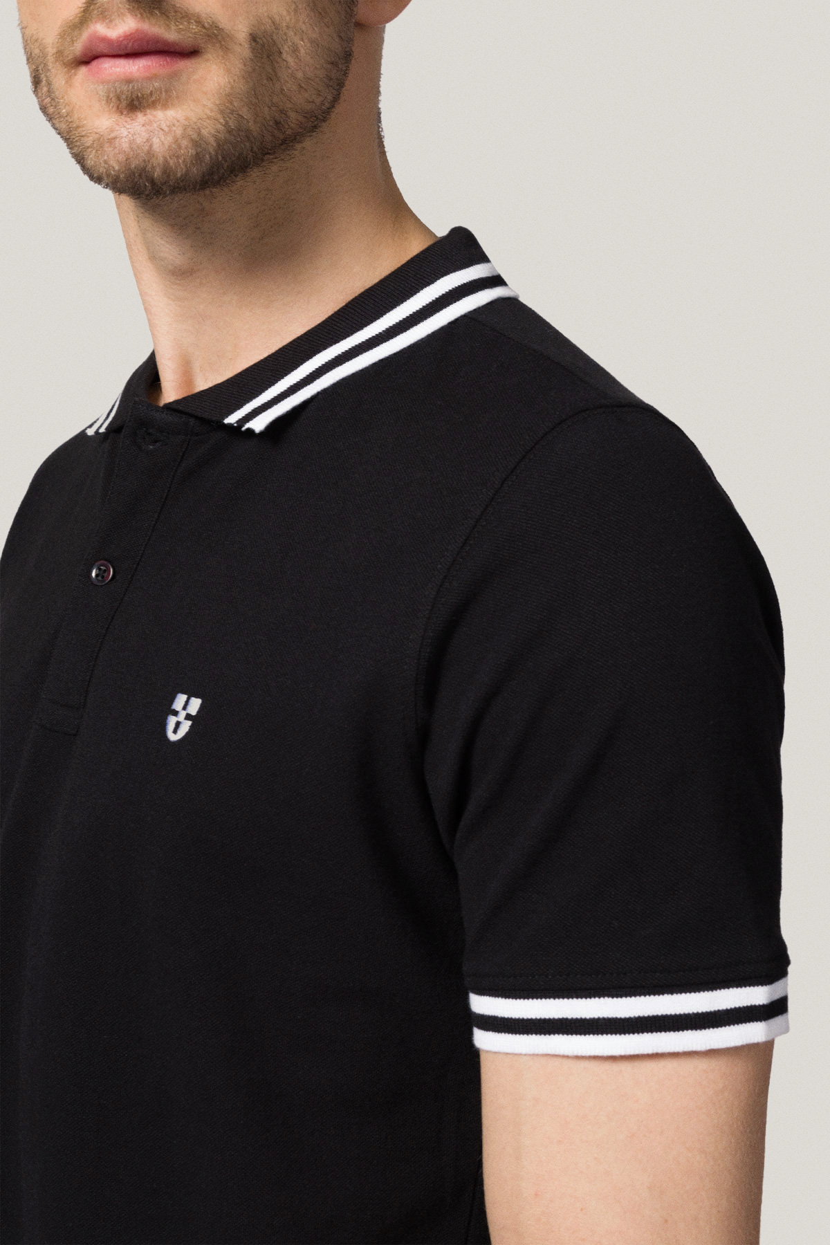 Koszulka Polo z Bawełny Czarna PM2