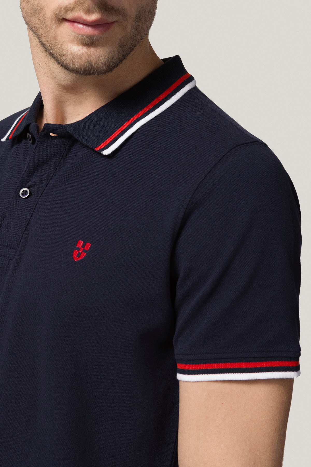 Koszulka Polo z Bawełny Granatowa PM2 