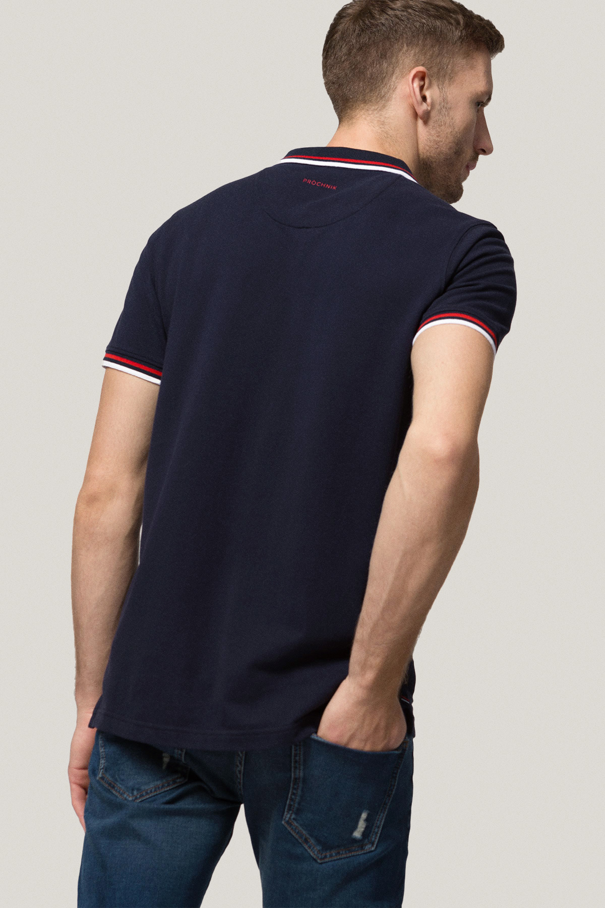 Koszulka Polo z Bawełny Granatowa PM2 